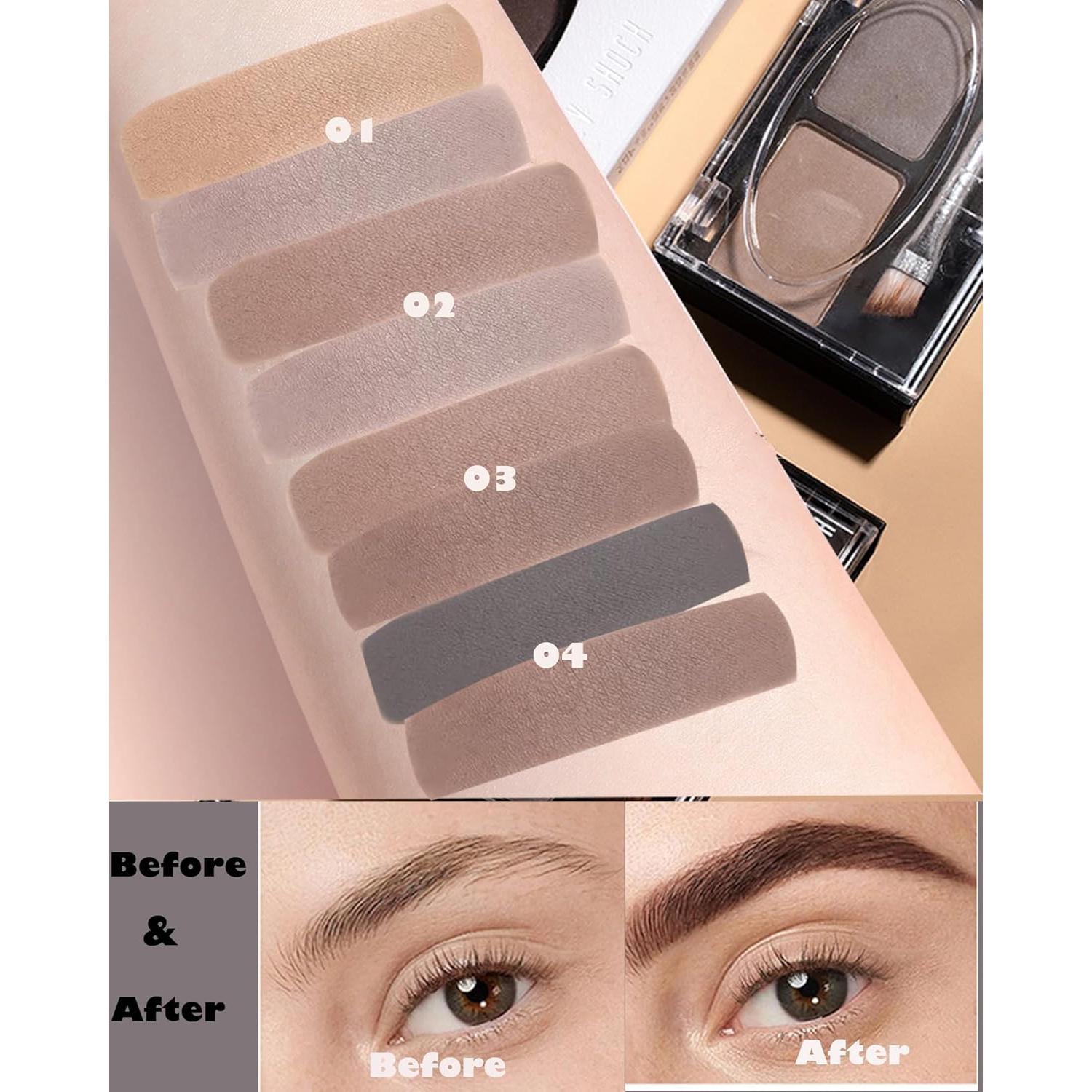 Kit de Polvo para Cejas 2 Colores - Impermeable y Duradero