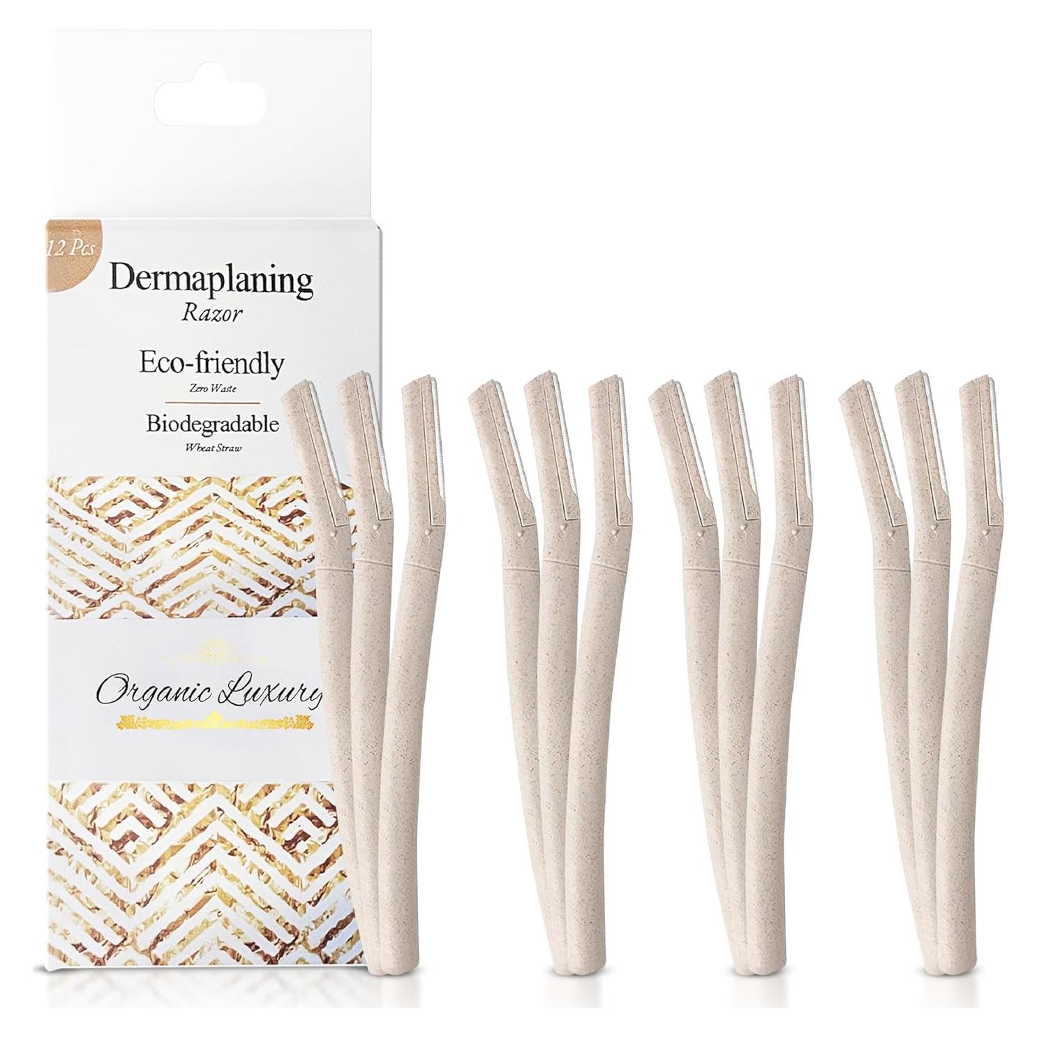 Herramienta de Afeitado Facial Dermaplane Lujo Orgánico 12 pcs