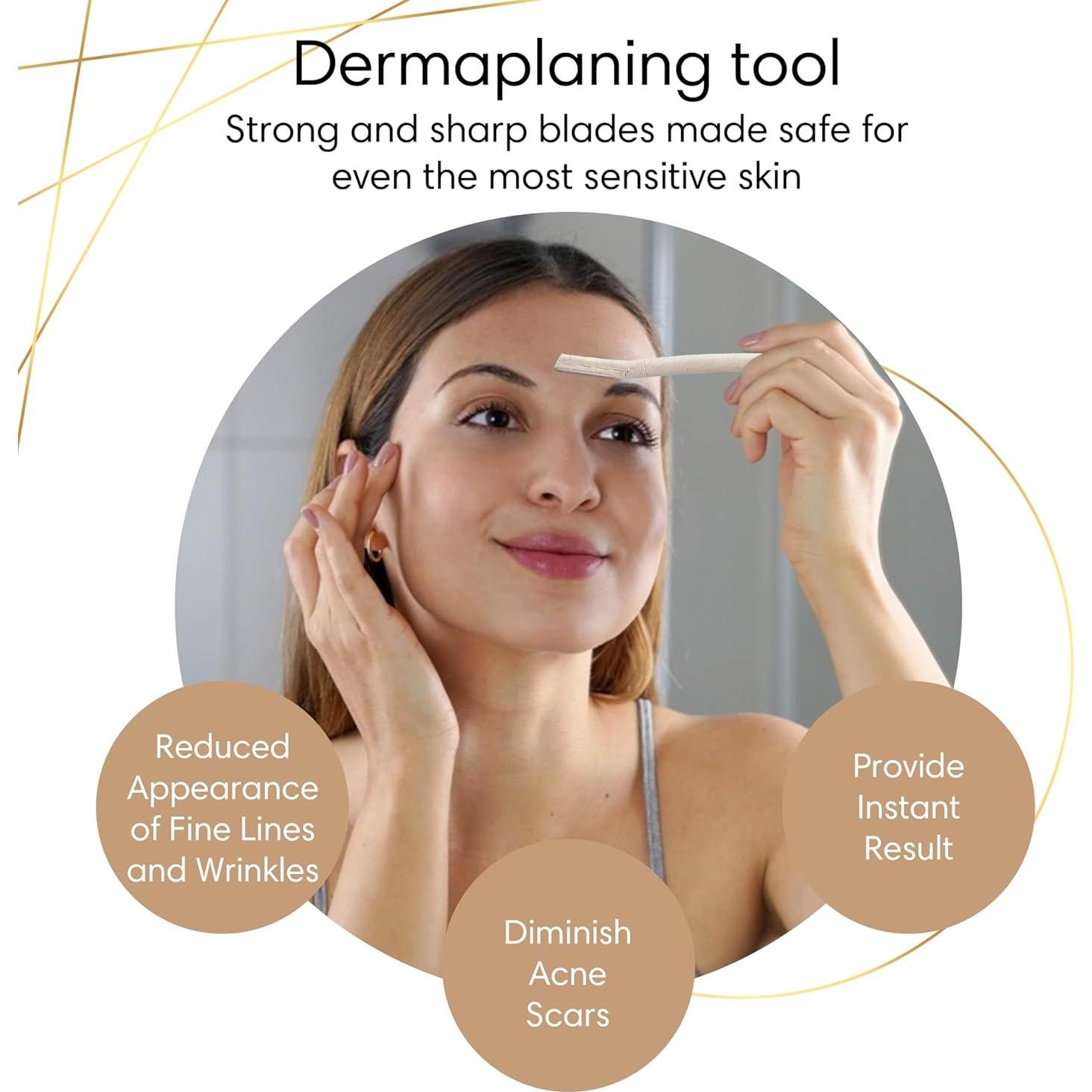 Herramienta de Afeitado Facial Dermaplane Lujo Orgánico 12 pcs