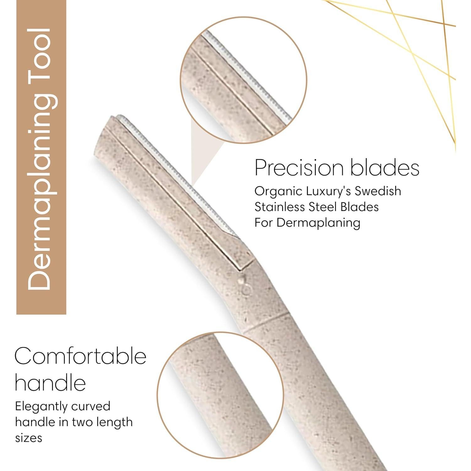 Herramienta de Afeitado Facial Dermaplane Lujo Orgánico 12 pcs