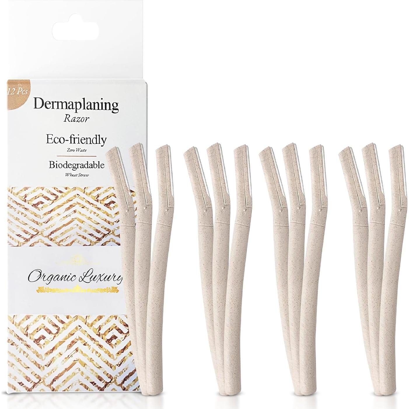 Herramienta de Afeitado Facial Dermaplane Lujo Orgánico 12 pcs