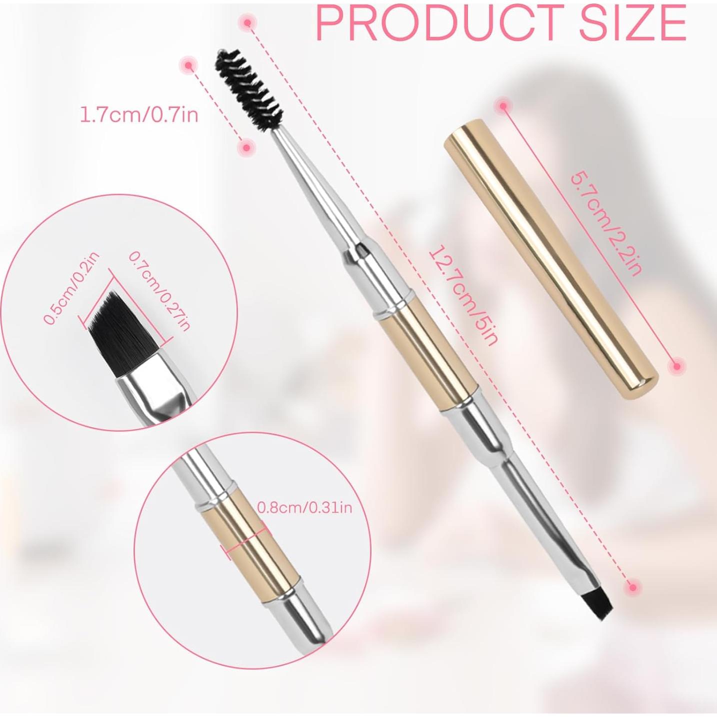 Pincel de Cejas Doble Cara Unaone - 2 Pcs Profesional Oro