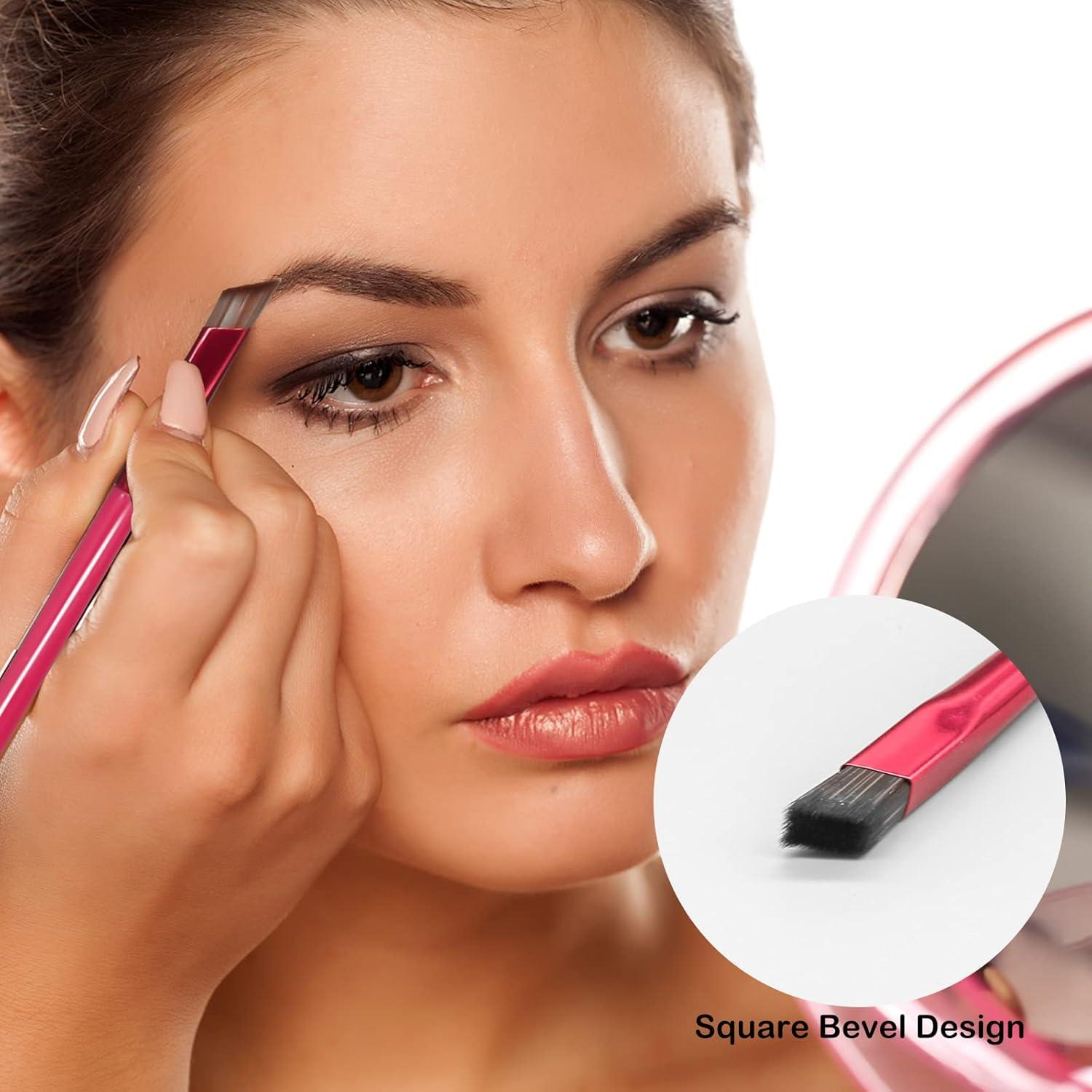 Brocha de Cejas Multifuncional HINGTAI 15 cm - Angulada y Fina