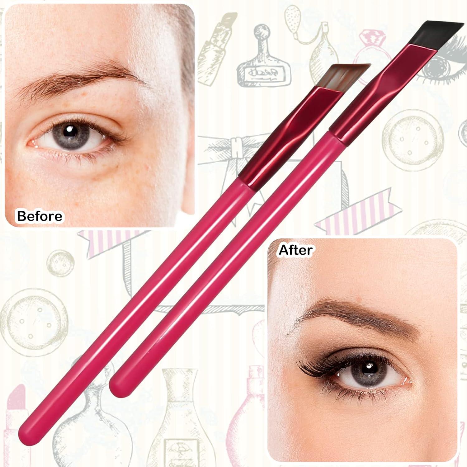 Brocha de Cejas Multifuncional HINGTAI 15 cm - Angulada y Fina