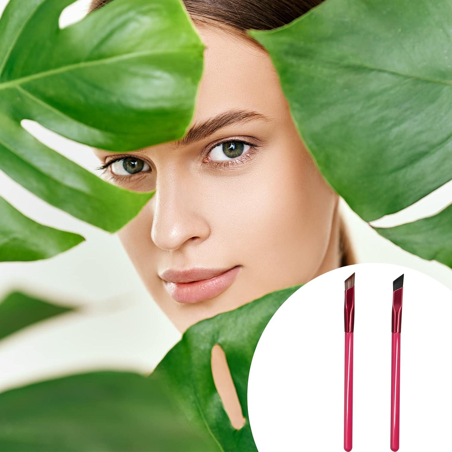 Brocha de Cejas Multifuncional HINGTAI 15 cm - Angulada y Fina