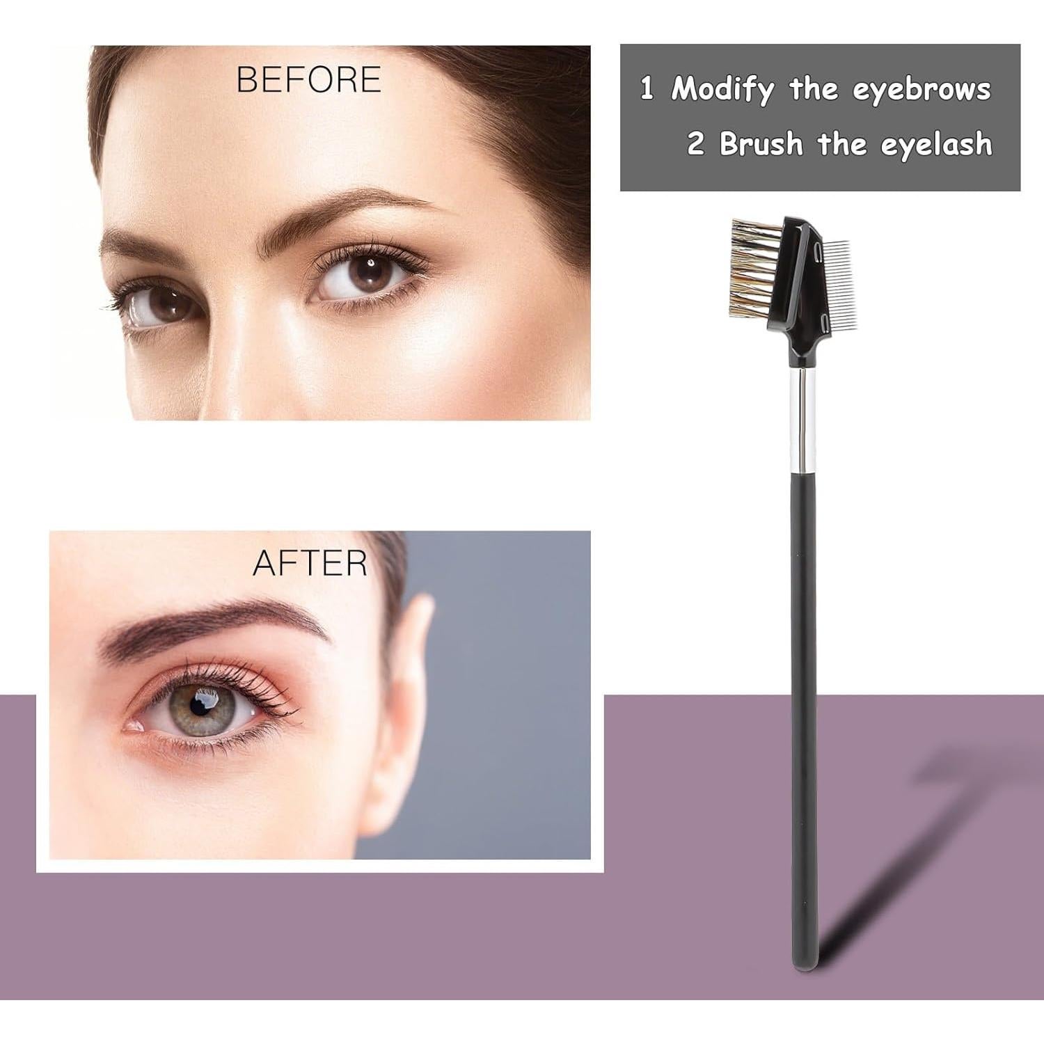 Cepillo de Cejas y Pestañas KALIONE Doble Cabeza Metal 15cm