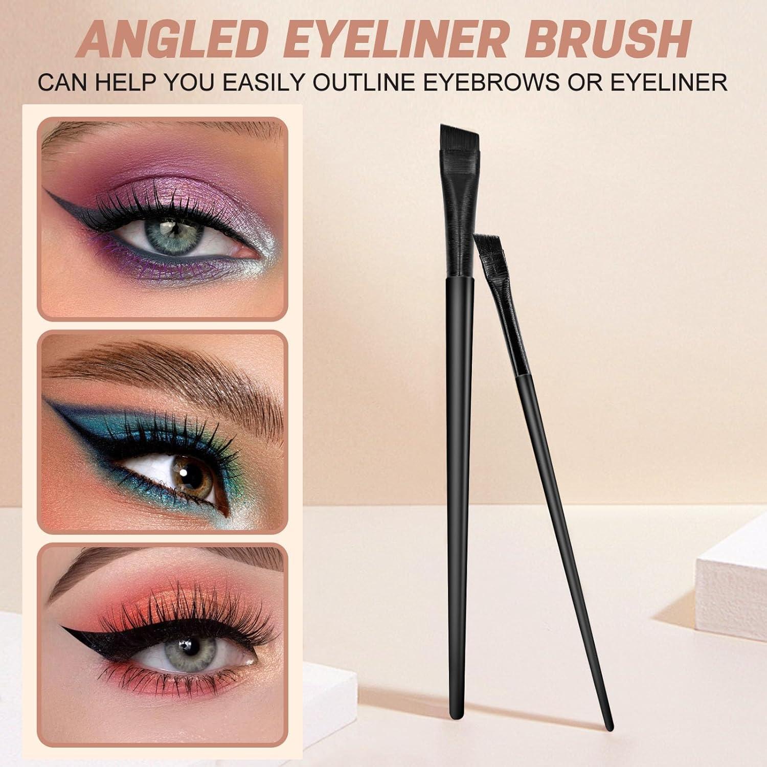 Juego de 3 Pinceles de Delineador MUIIGOOD para Cejas y Corrector