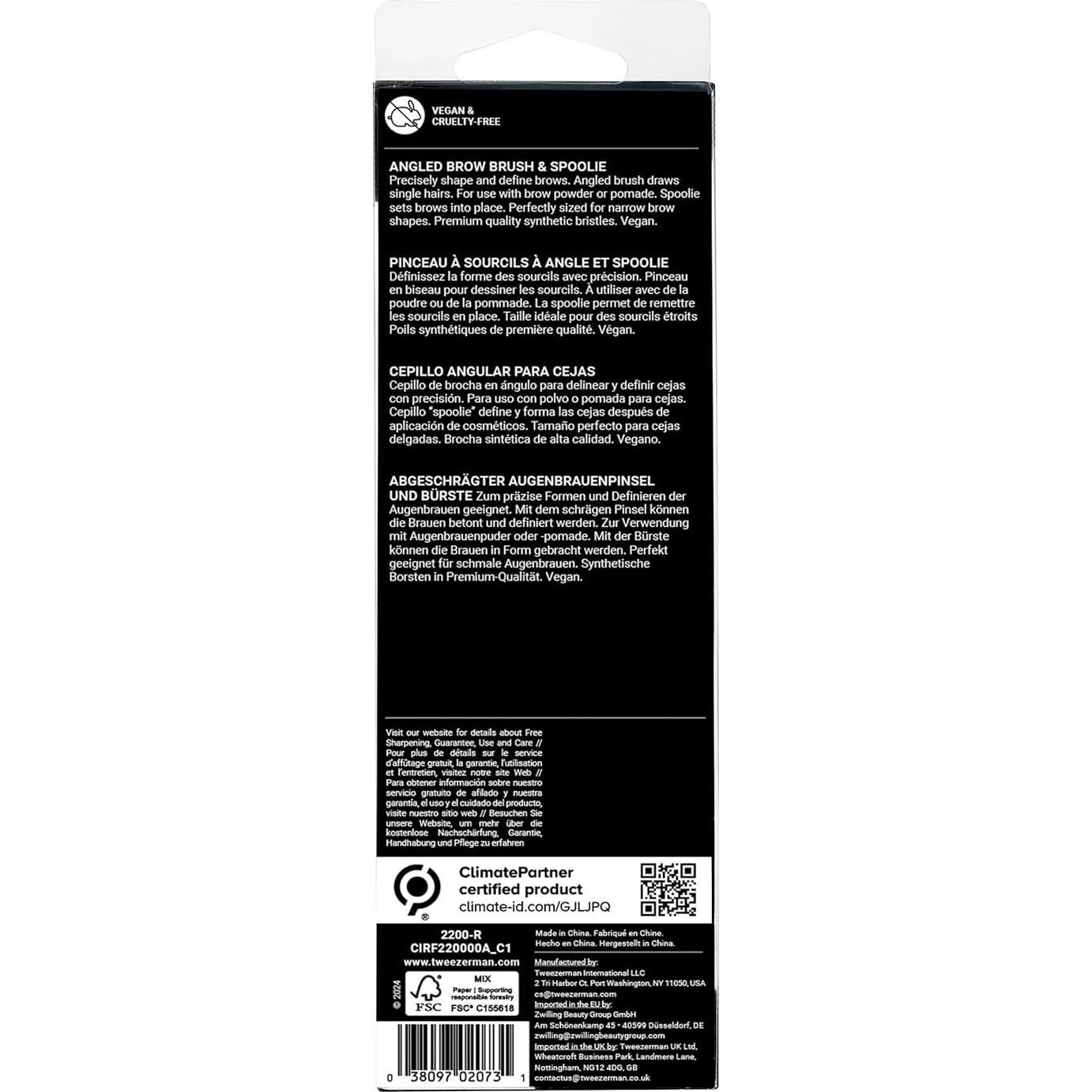 Brocha Angulada Doble Cara Tweezerman para Cejas 20.6cm