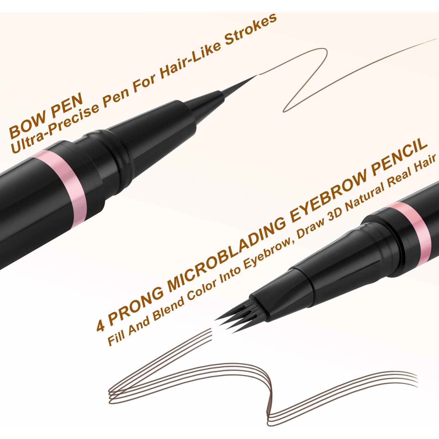 Lápiz de Cejas 2-en-1 LAVONE Marrón Oscuro con Cepillo