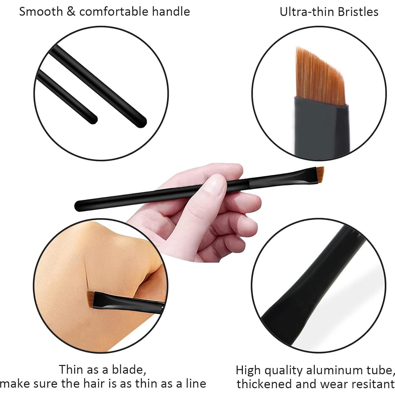 Juego de Pinceles para Cejas Raffaello 3 Piezas - Cerdas Sintéticas