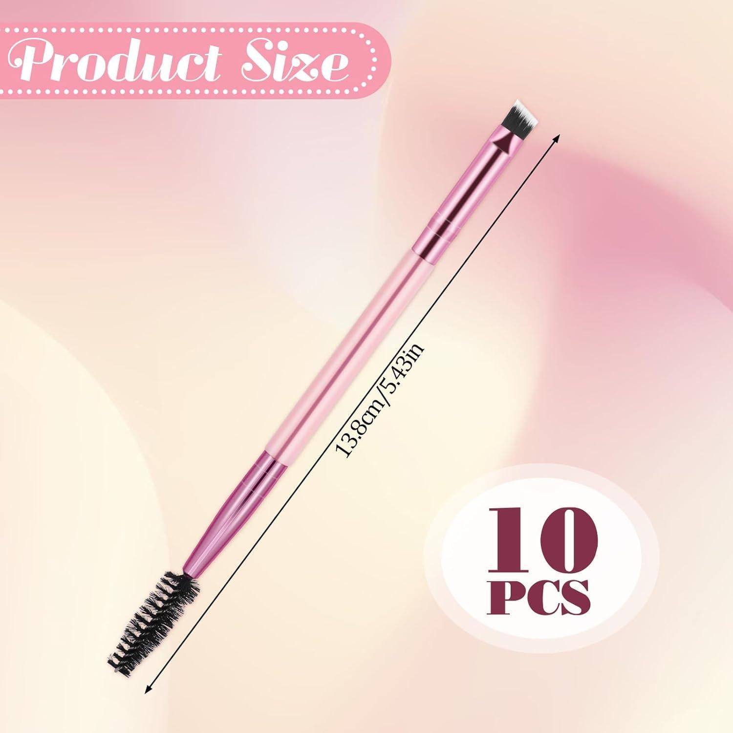 10 Piezas Cepillo de Cejas Dúo Rosa Apausvcm 13.8cm