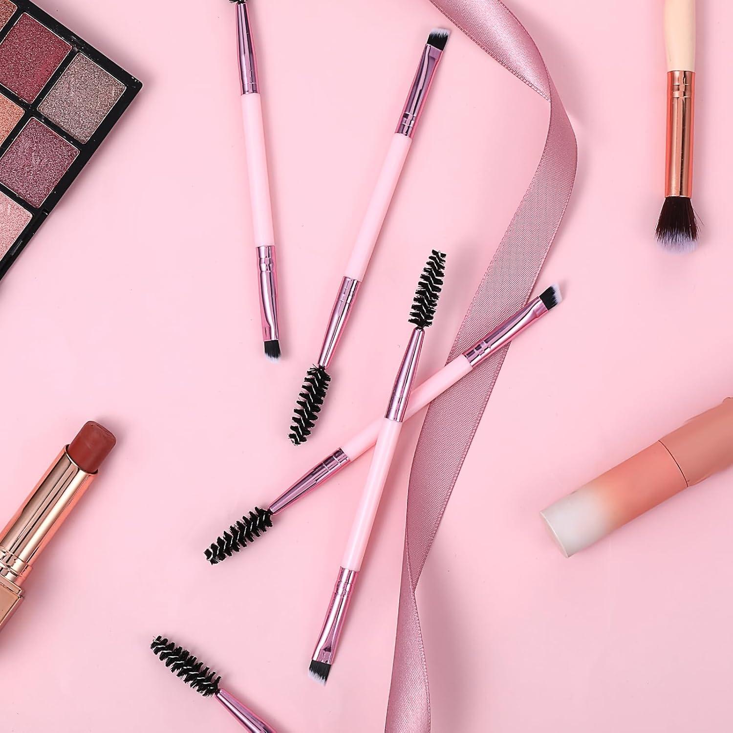 10 Piezas Cepillo de Cejas Dúo Rosa Apausvcm 13.8cm