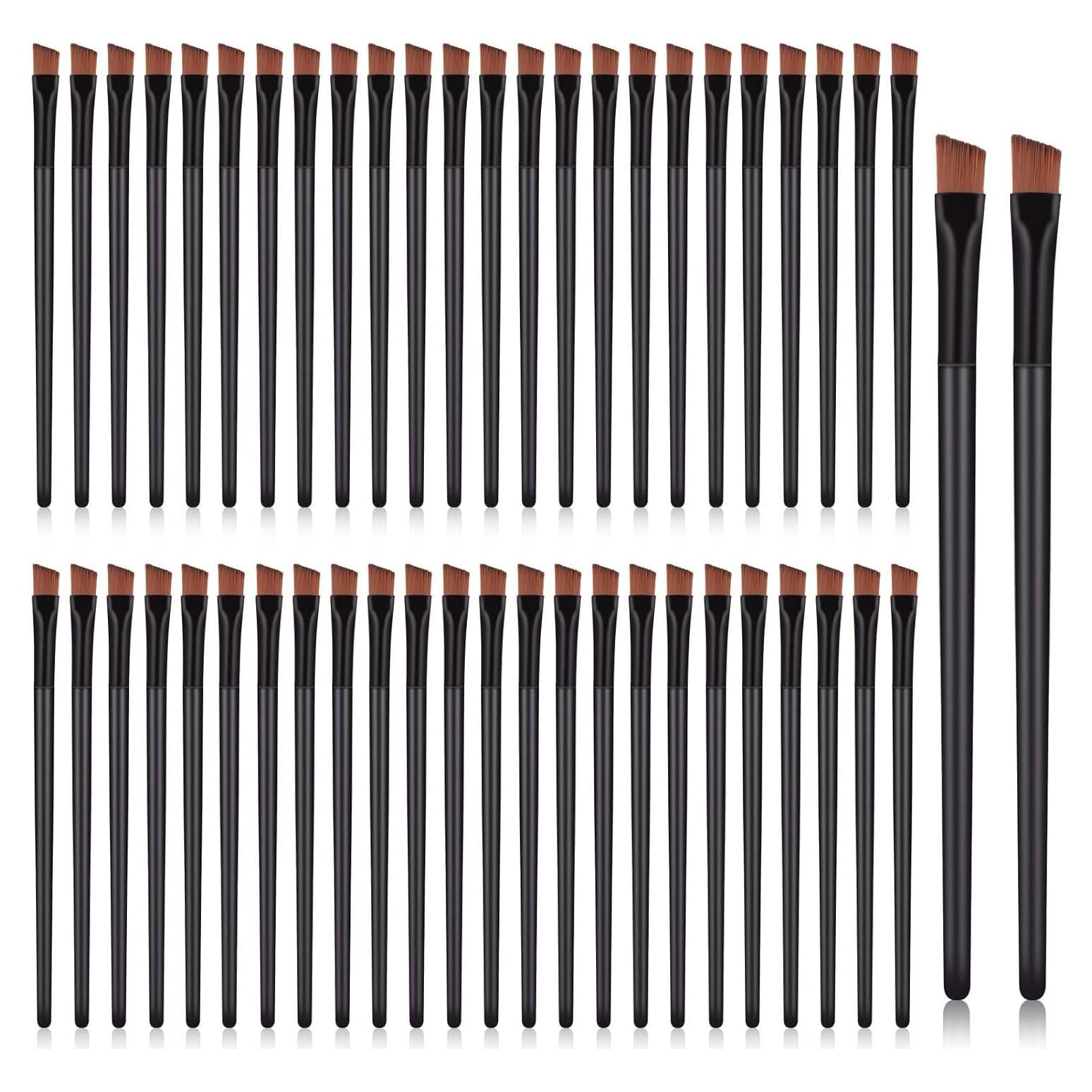 50 Piezas Brochas de Cejas Anguladas MOZEAT LENS 10cm