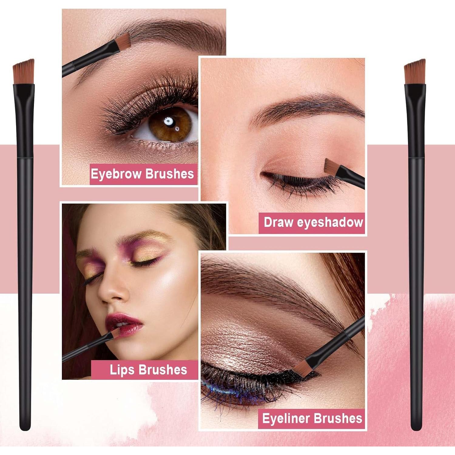 50 Piezas Brochas de Cejas Anguladas MOZEAT LENS 10cm