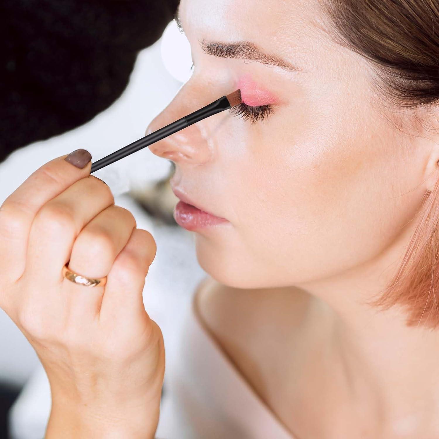 50 Piezas Brochas de Cejas Anguladas MOZEAT LENS 10cm