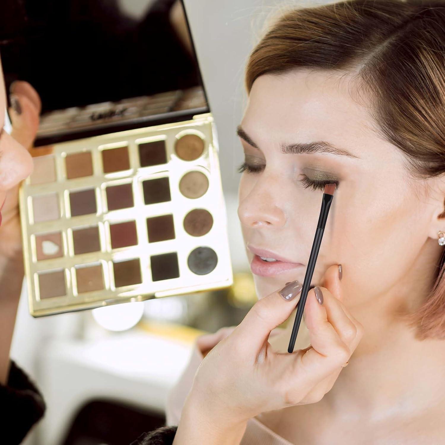 50 Piezas Brochas de Cejas Anguladas MOZEAT LENS 10cm