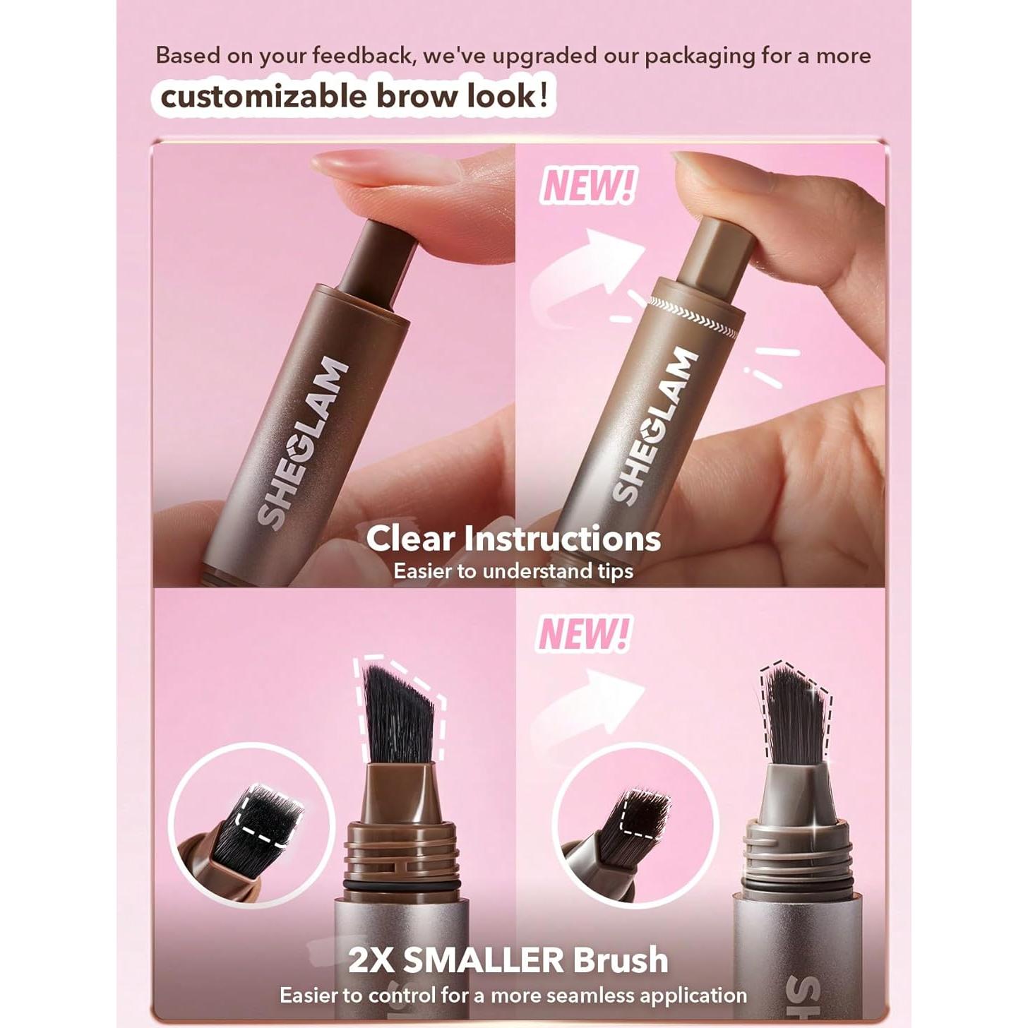 Pincel Angulado para Cejas SHEGLAM con Lápiz Dip Taupe