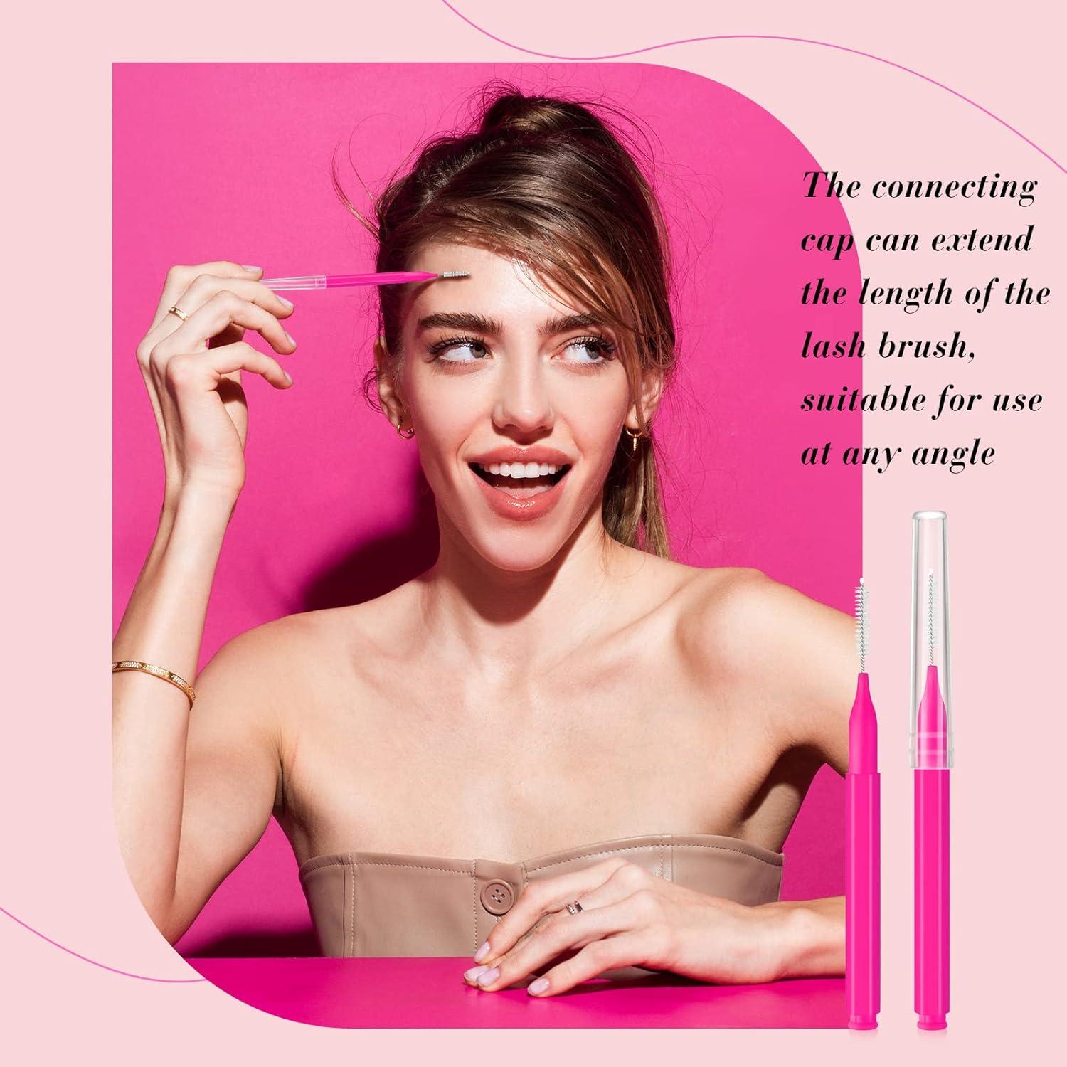 100 Cepillos Micro para Cejas Lallisa Rosa - Herramienta Multifuncional