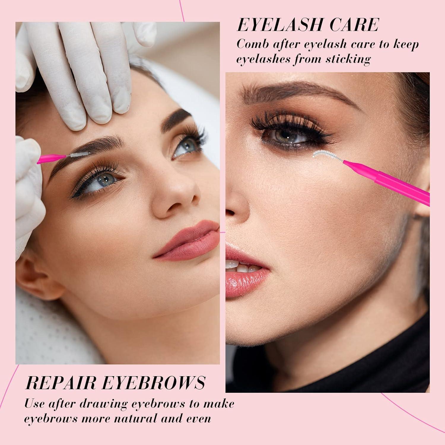 100 Cepillos Micro para Cejas Lallisa Rosa - Herramienta Multifuncional