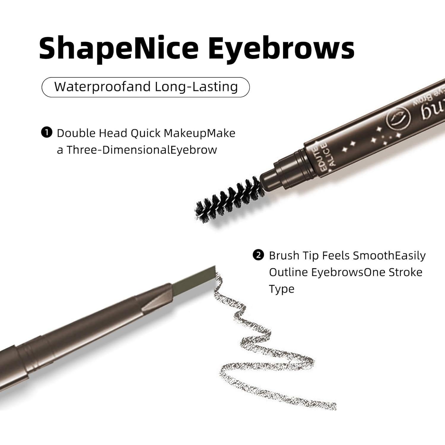 Set de 12 Lápices de Cejas 2 en 1 MooGlamor Marrón Oscuro