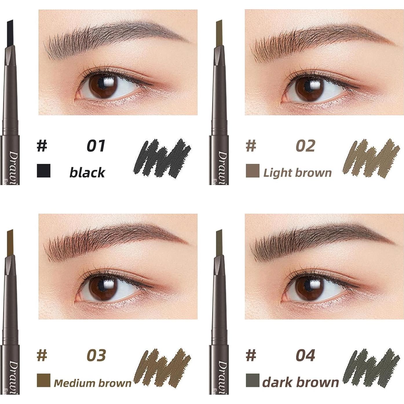 Set de 12 Lápices de Cejas 2 en 1 MooGlamor Marrón Oscuro