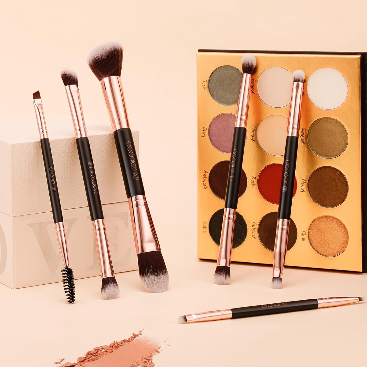 Set de 6 Pinceles de Maquillaje Docolor Doble Cara para Ojos