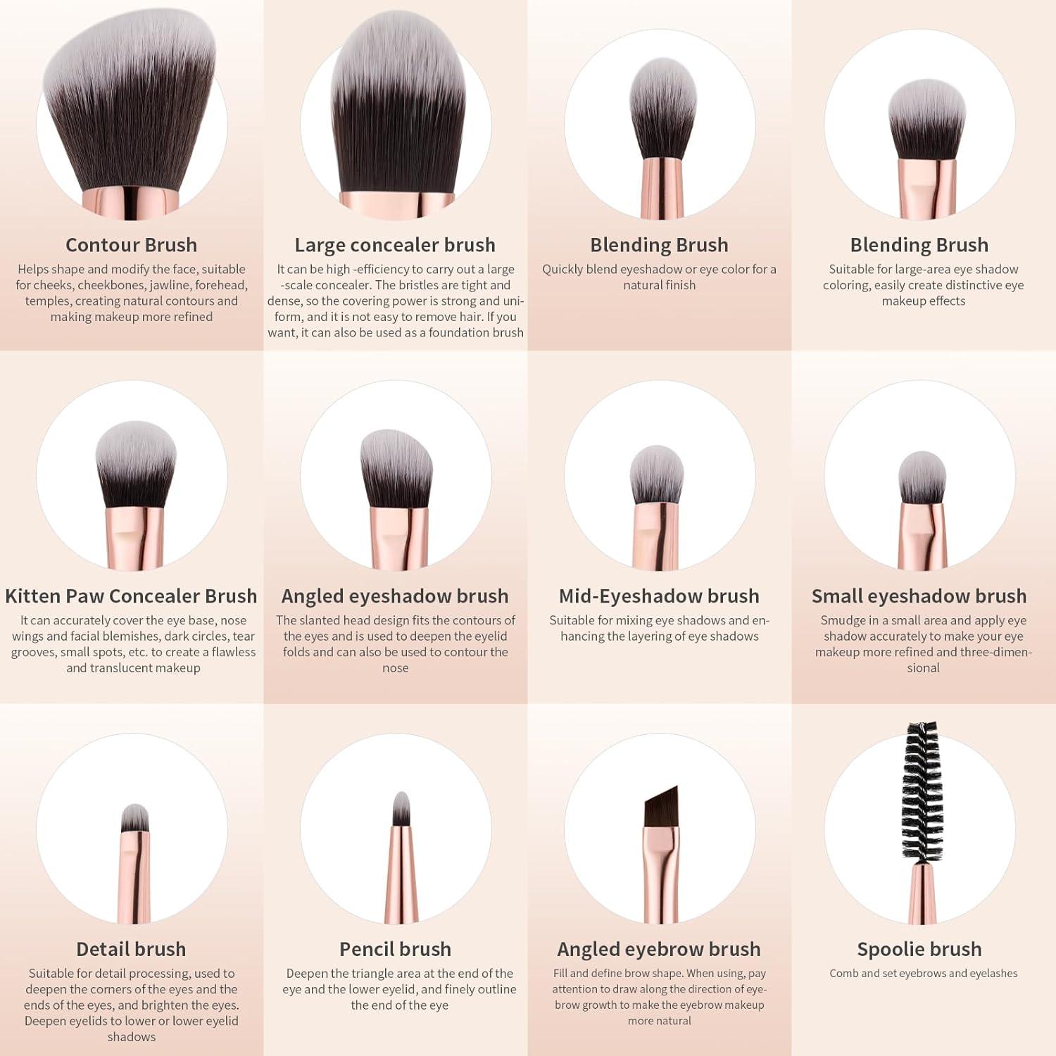 Set de 6 Pinceles de Maquillaje Docolor Doble Cara para Ojos