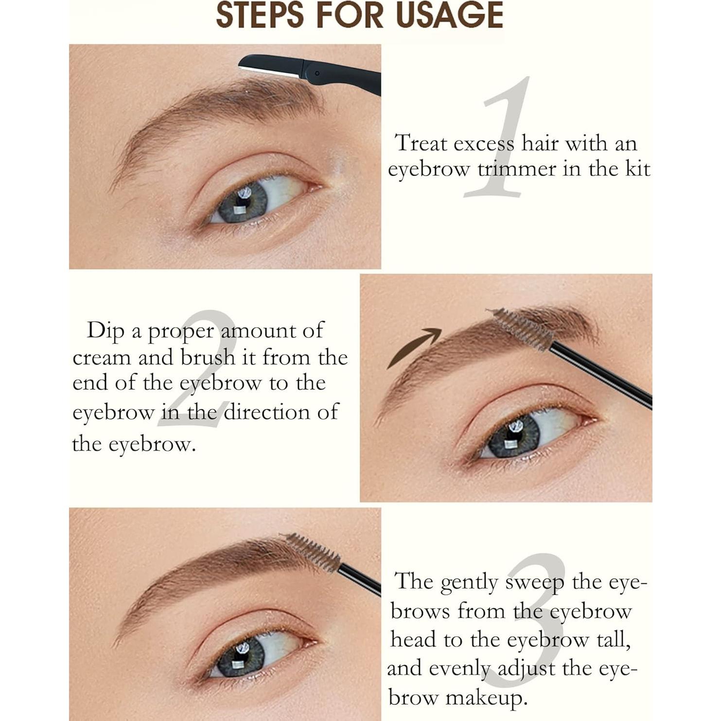 Gel para Cejas Teñido LYSdefeu 32g - A Prueba de Agua 04 Marrón Oscuro