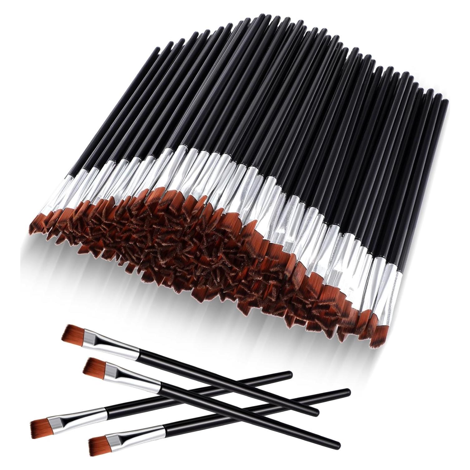 Gerrii 200 Cepillos Desechables Angulados para Cejas 10 cm