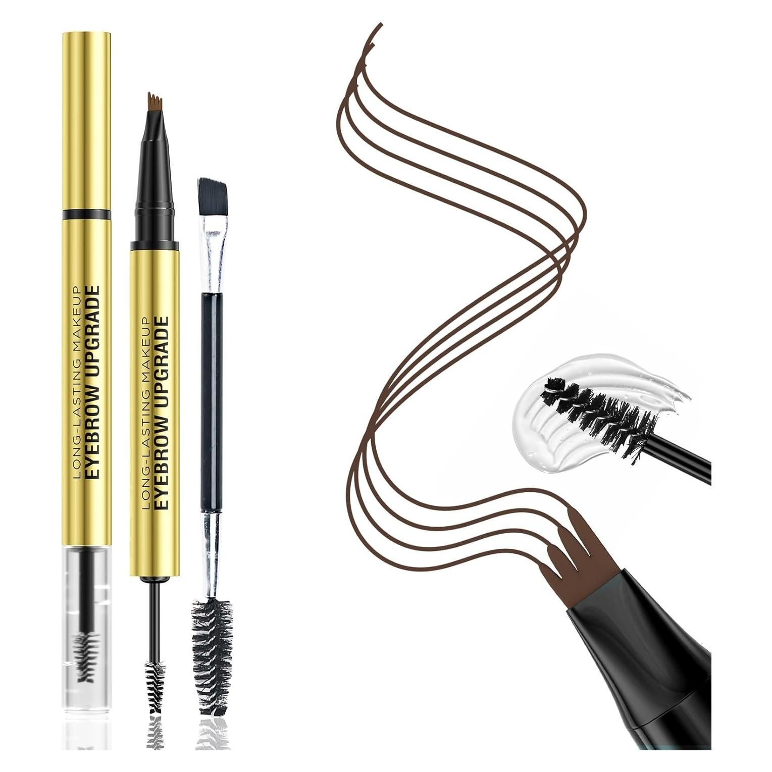 Lápiz de Cejas 2-en-1 W3W Marrón Oscuro Impermeable