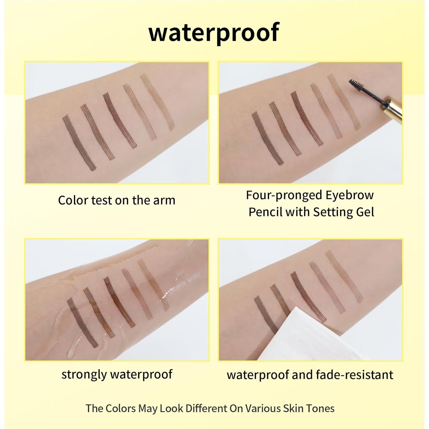 Lápiz de Cejas 2-en-1 W3W Marrón Oscuro Impermeable