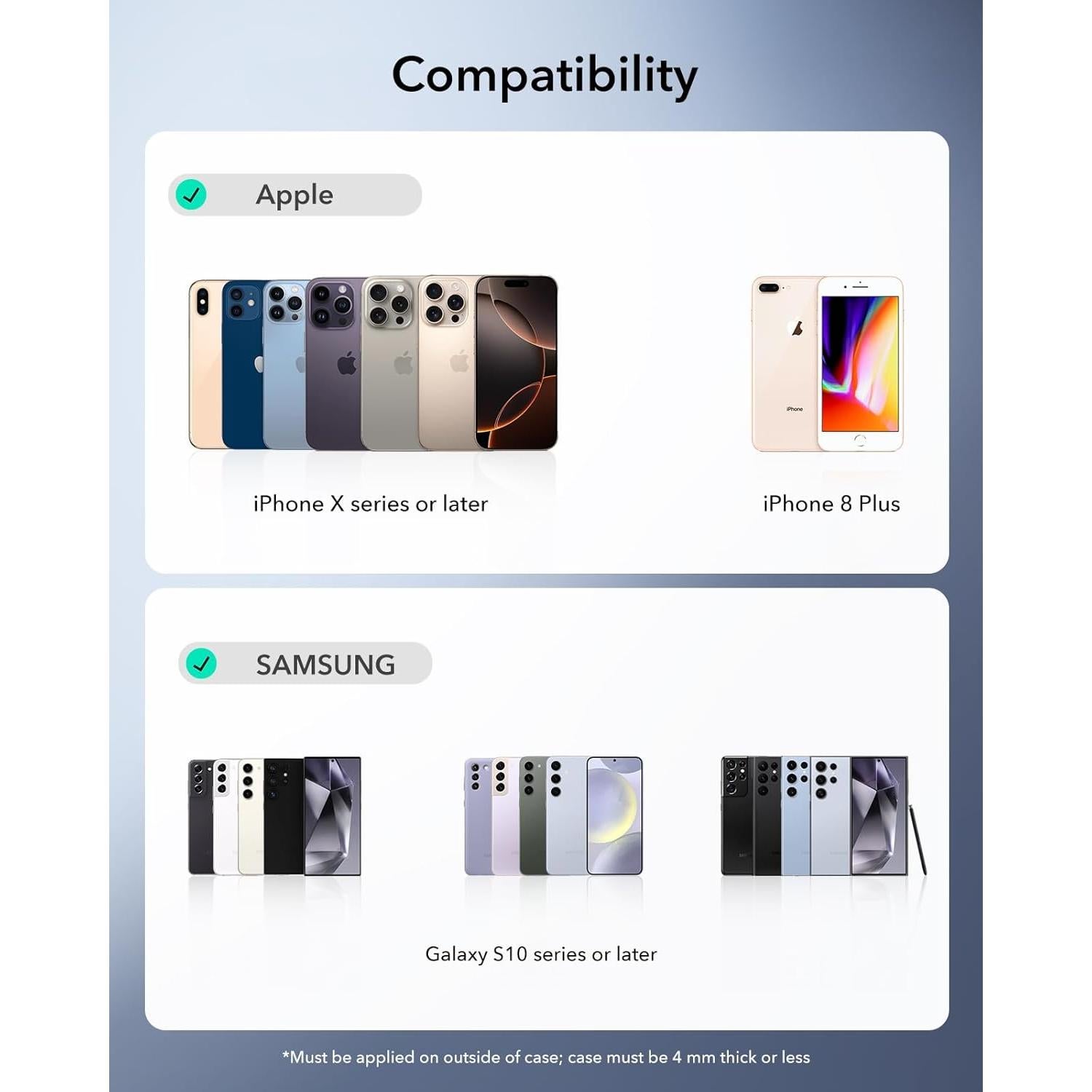 Anillo Magnético MagSafe ESR 2 Paquete Carga Inalámbrica