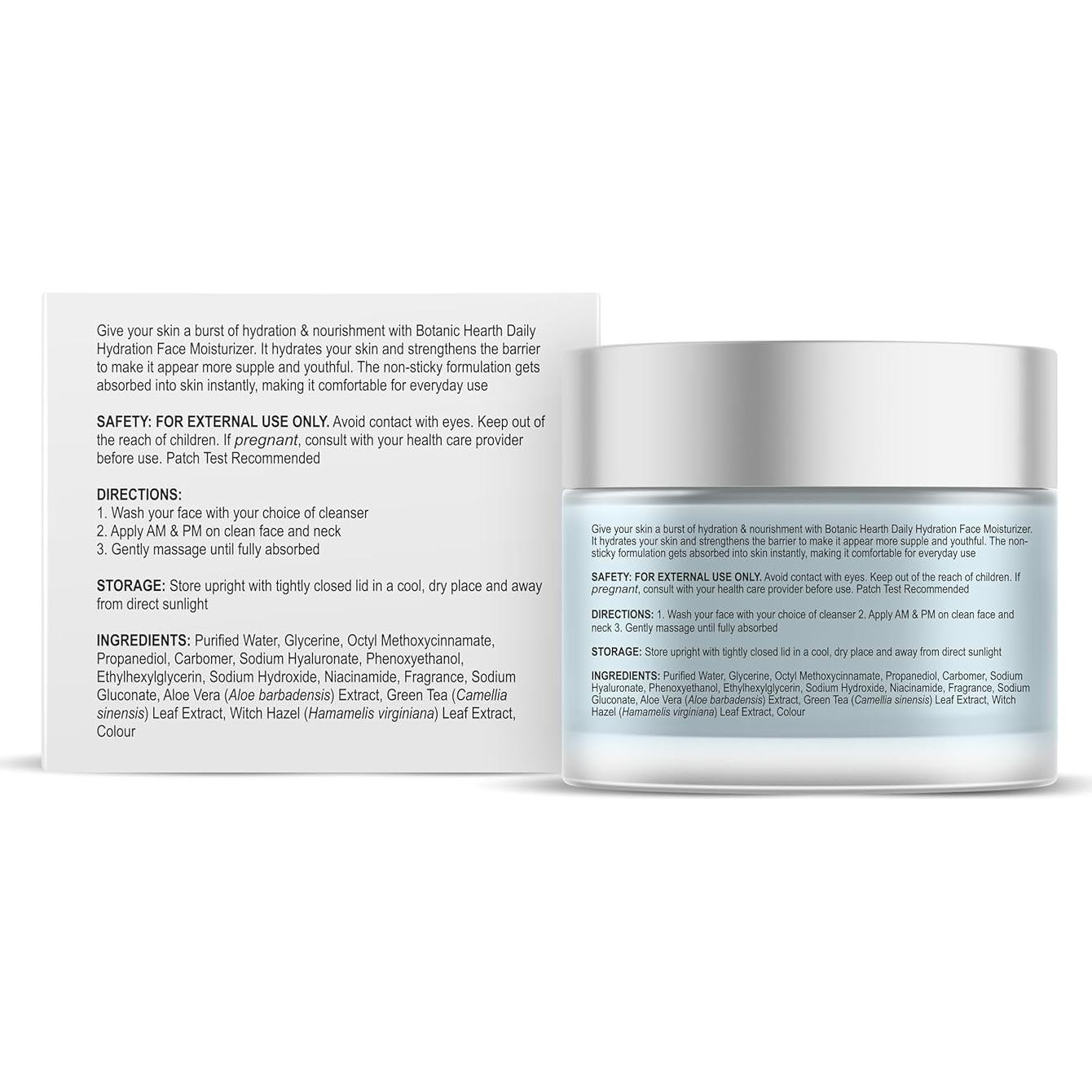 Hidratante Facial Diario Botanic Hearth 100g Ácido Hialurónico