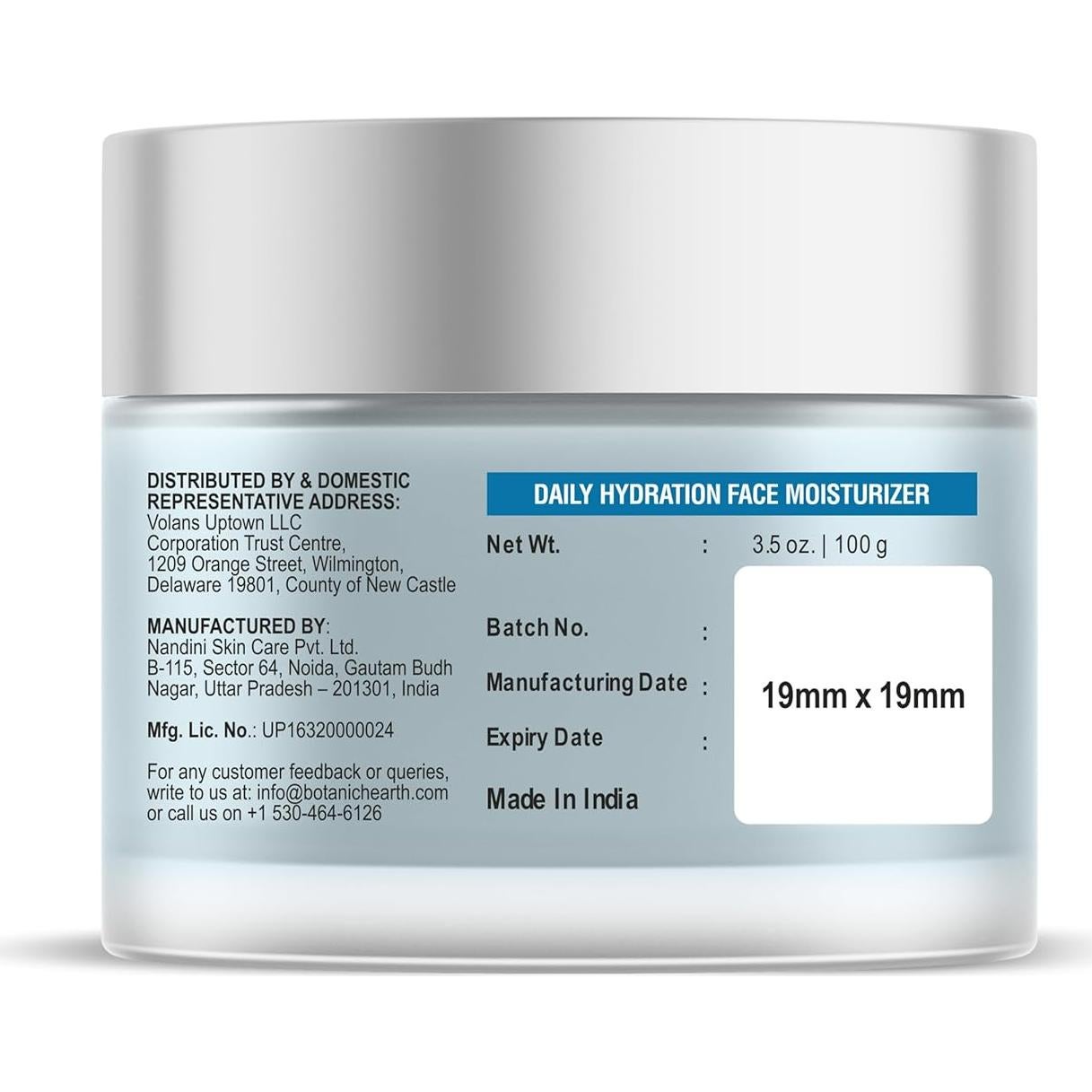 Hidratante Facial Diario Botanic Hearth 100g Ácido Hialurónico