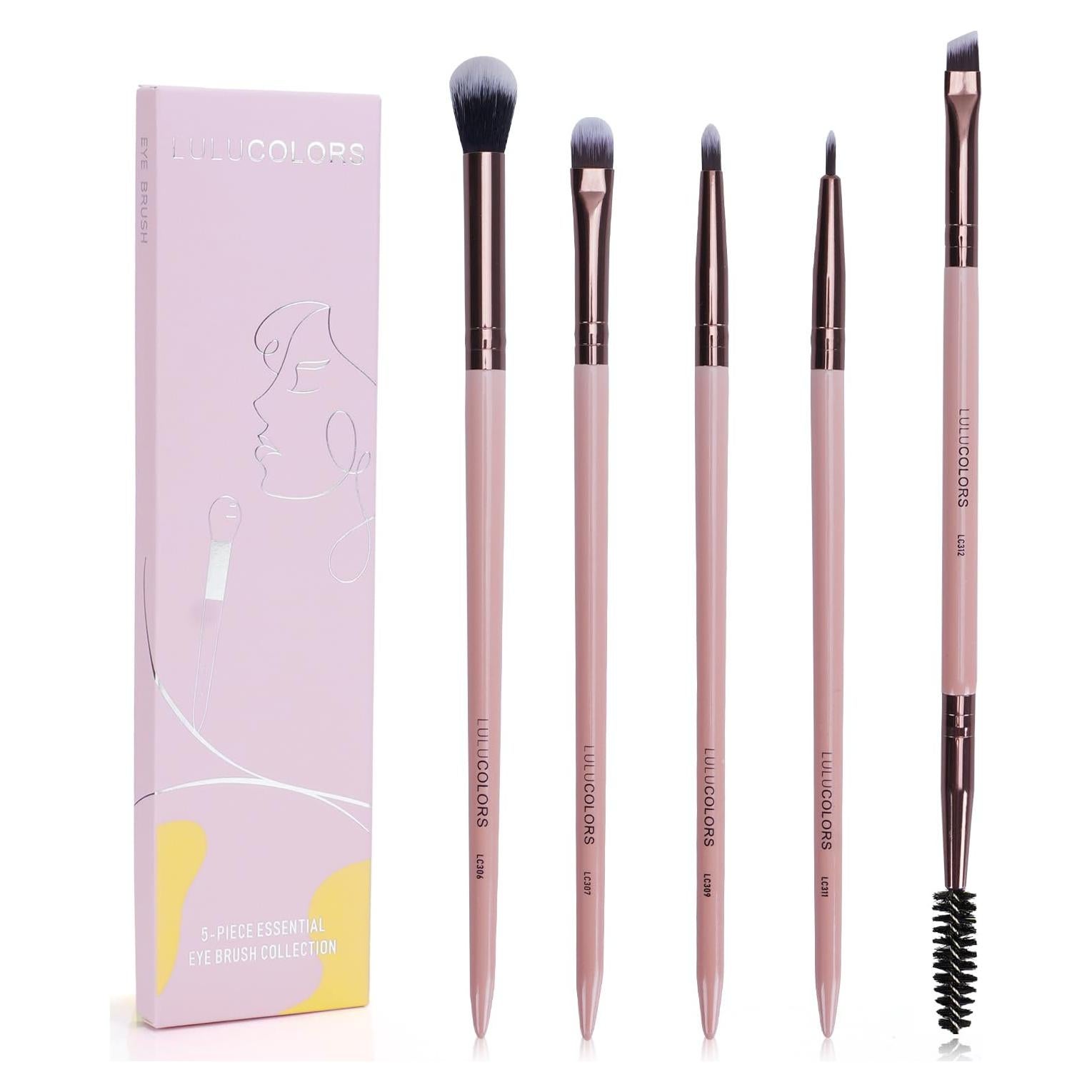 Juego de Pinceles para Maquillaje de Ojos LULUCOLORS 5 Piezas