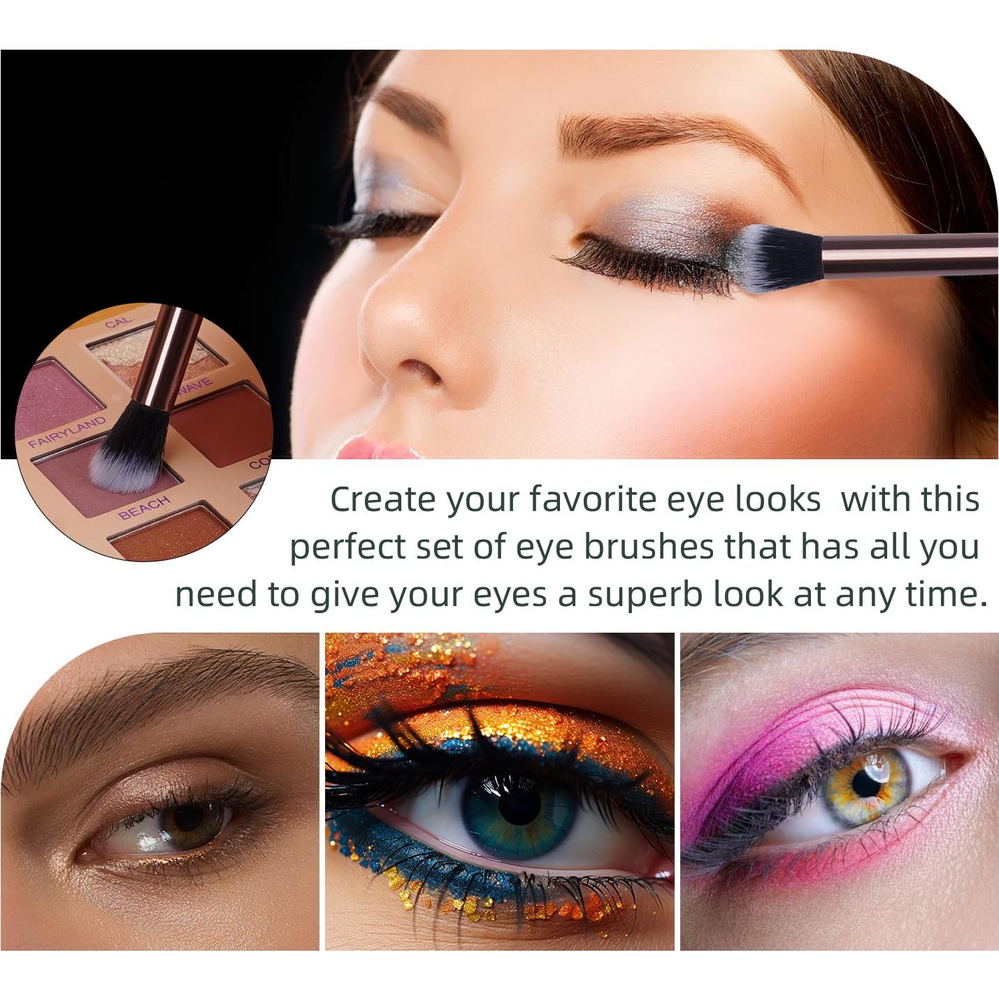 Juego de Pinceles para Maquillaje de Ojos LULUCOLORS 5 Piezas