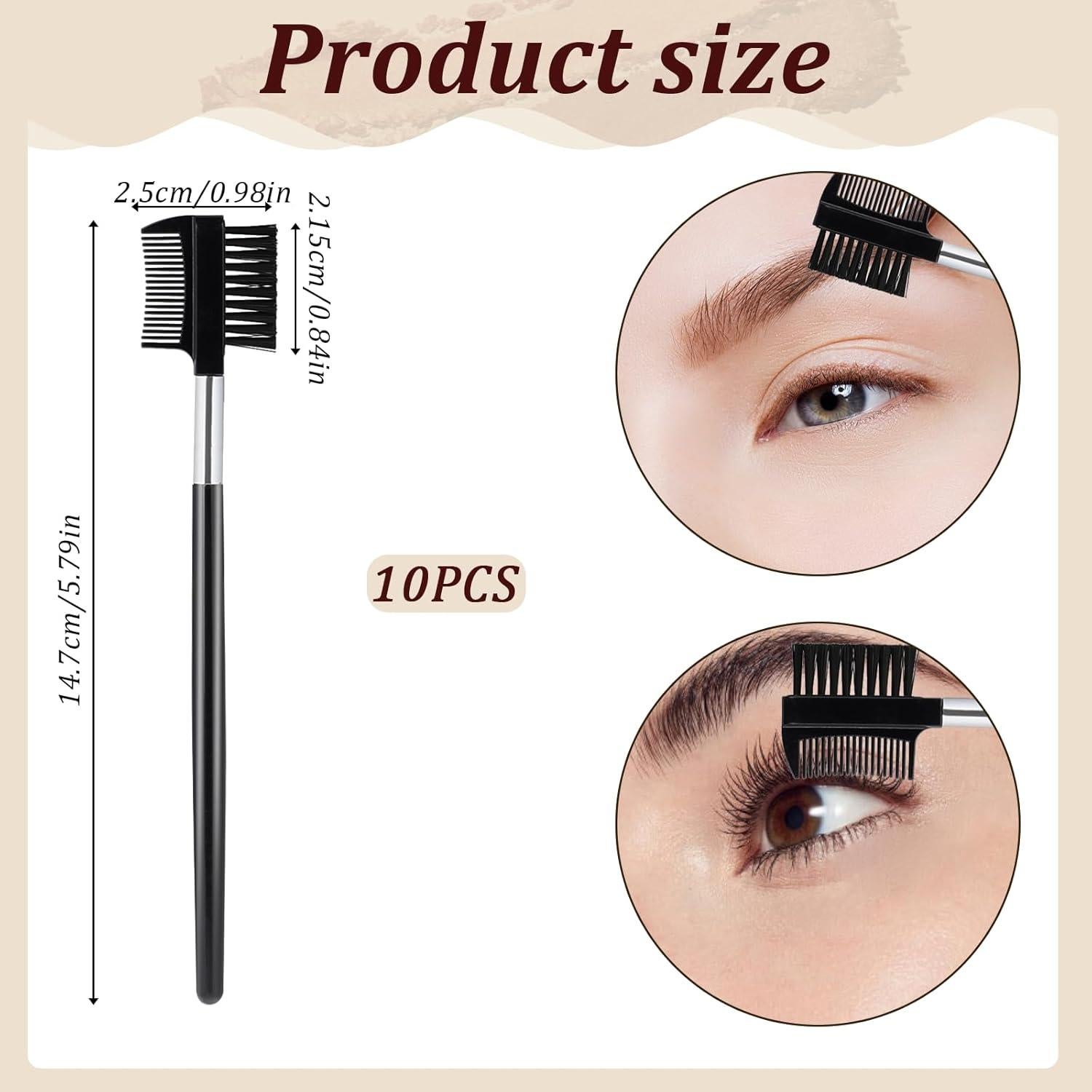 Set de 10 Cepillos para Cejas y Pestañas KALIONE - Negro