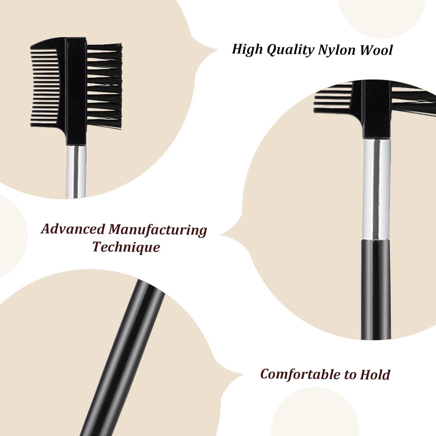 Set de 10 Cepillos para Cejas y Pestañas KALIONE - Negro