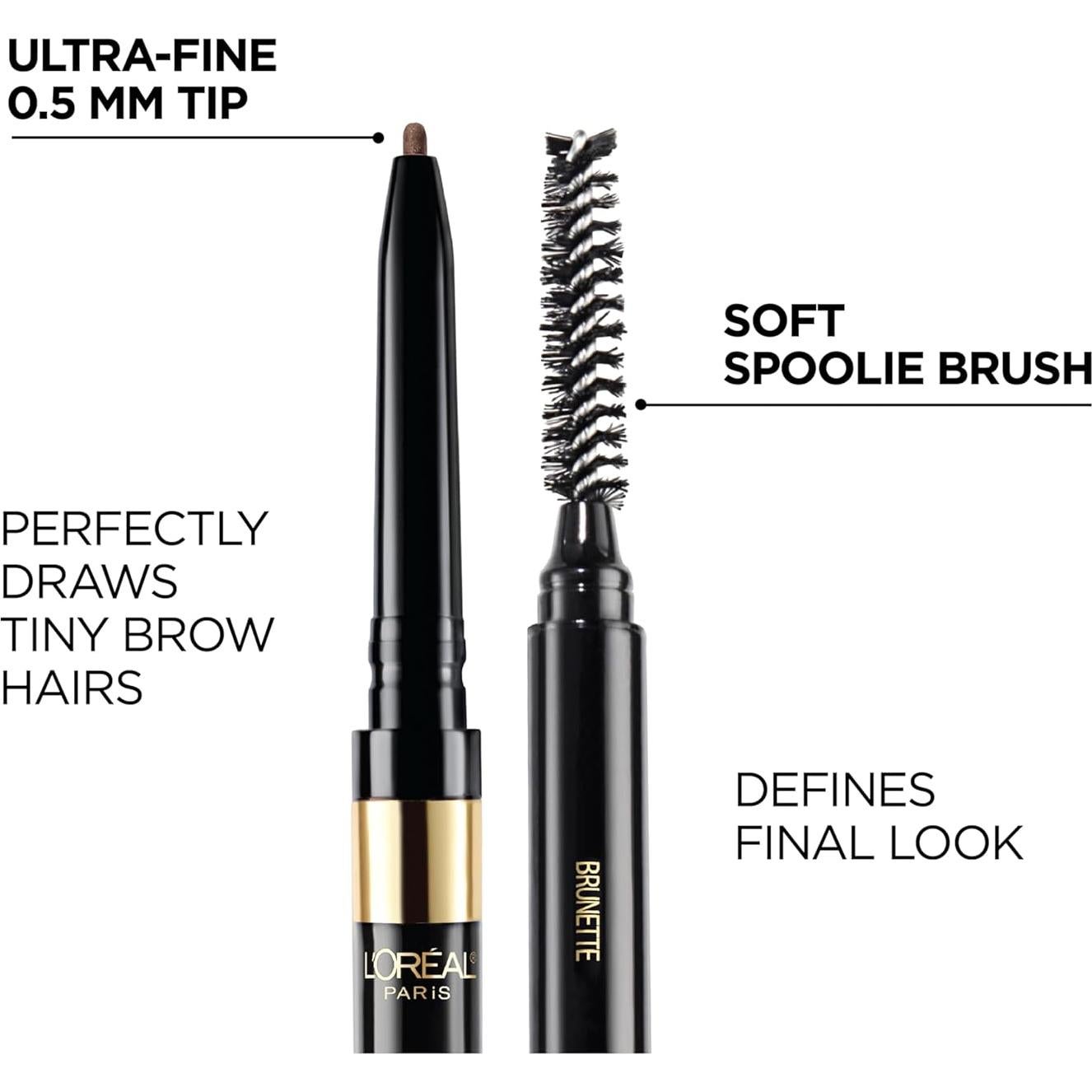 L'Oreal Paris Lápiz Definidor de Cejas Impermeable Castaño Oscuro 0.74g