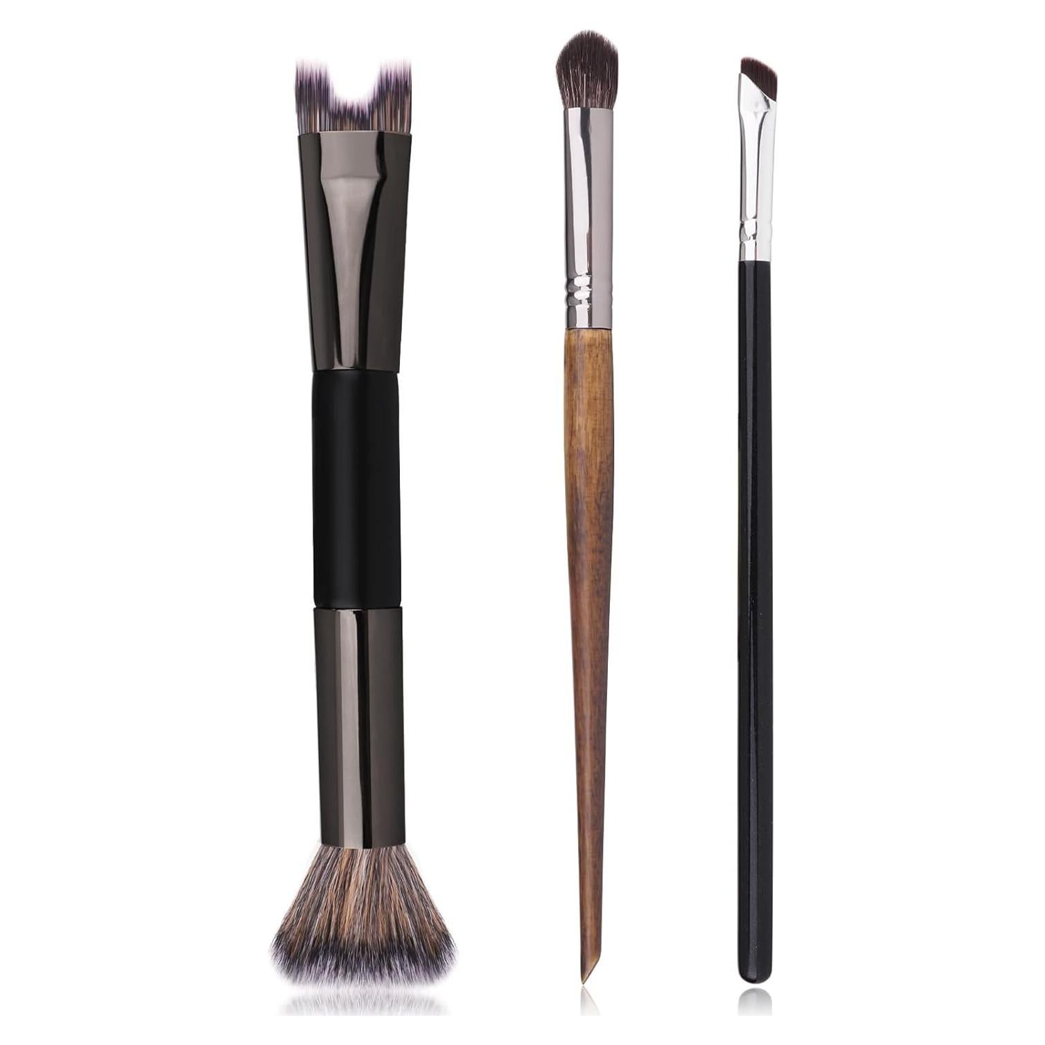 Brochas de Maquillaje 3Pcs Lomxene - Contorno Nariz y Ojos