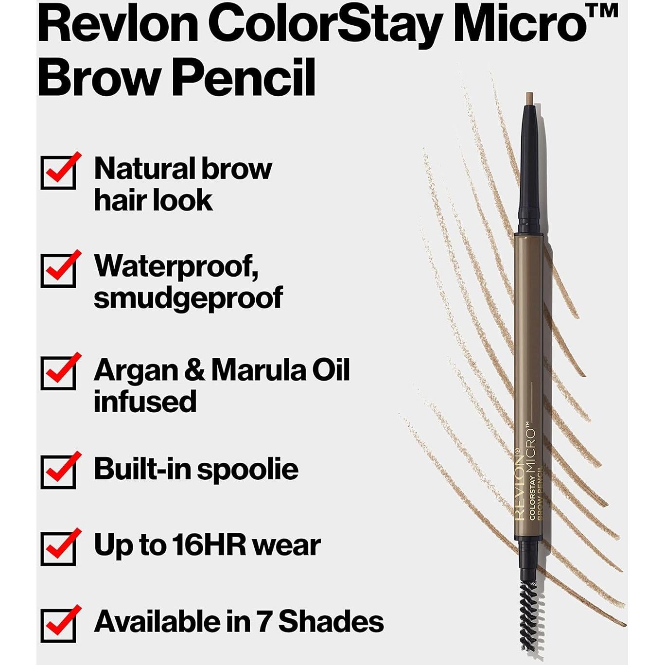 Lápiz de Cejas Micro ColorStay Revlon Marrón Medio 0.085g