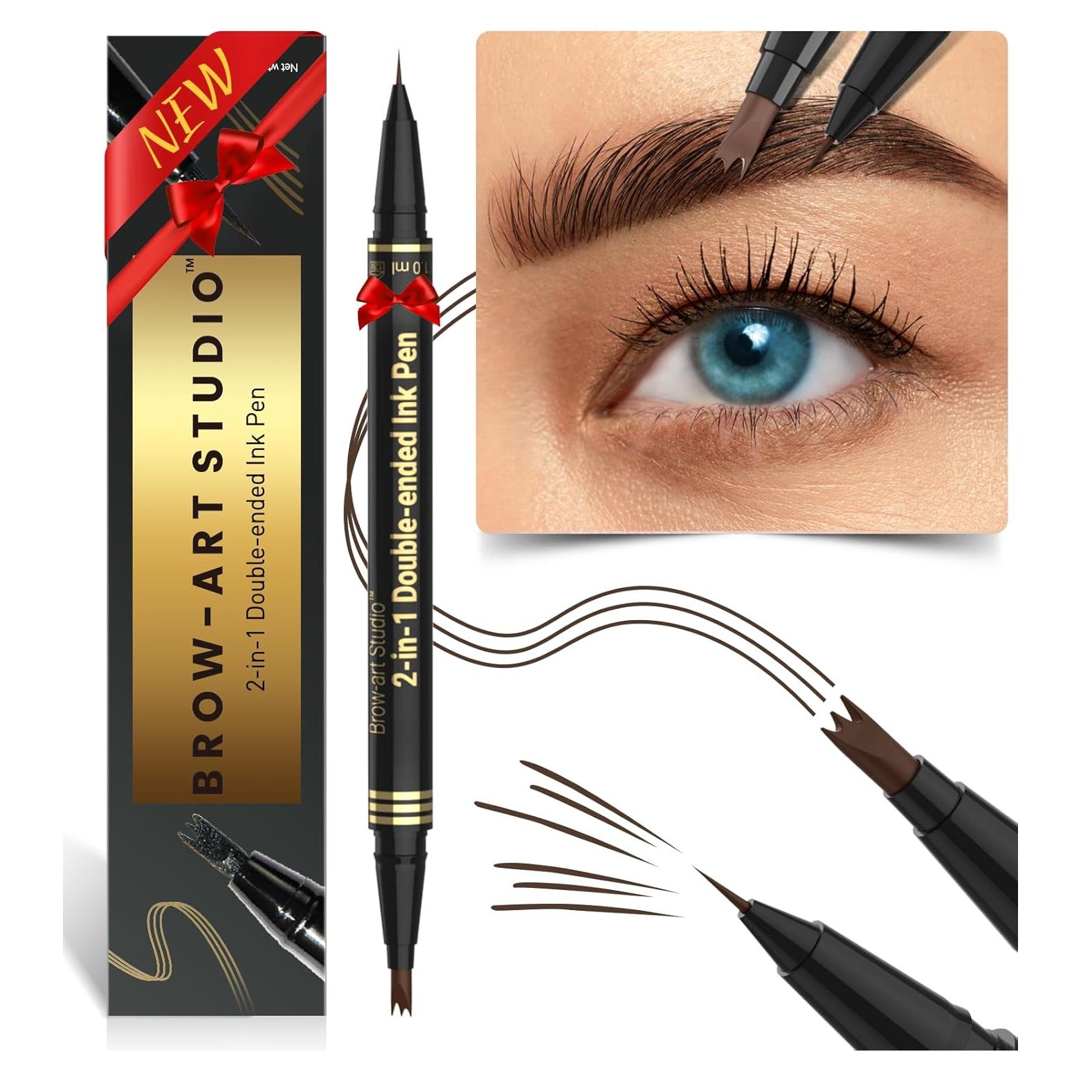 Lápiz de Cejas iMethod 2-en-1 Marrón Oscuro - Microblading