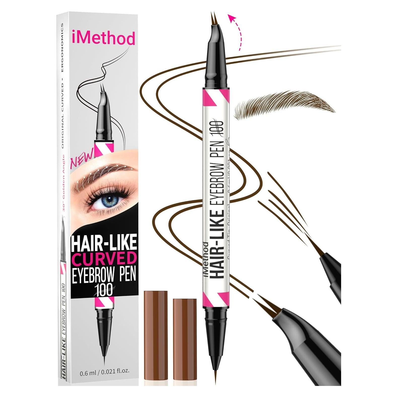 Lápiz de Cejas Curvado iMethod 2 en 1 Marrón Oscuro