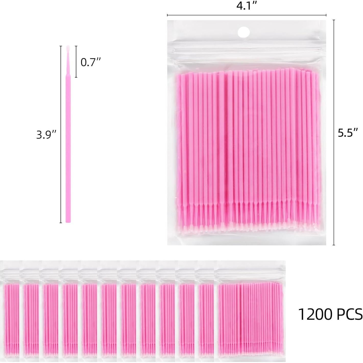 Tbestmax 1200 Pcs Micro Cepillos Aplicadores Desechables Rosa