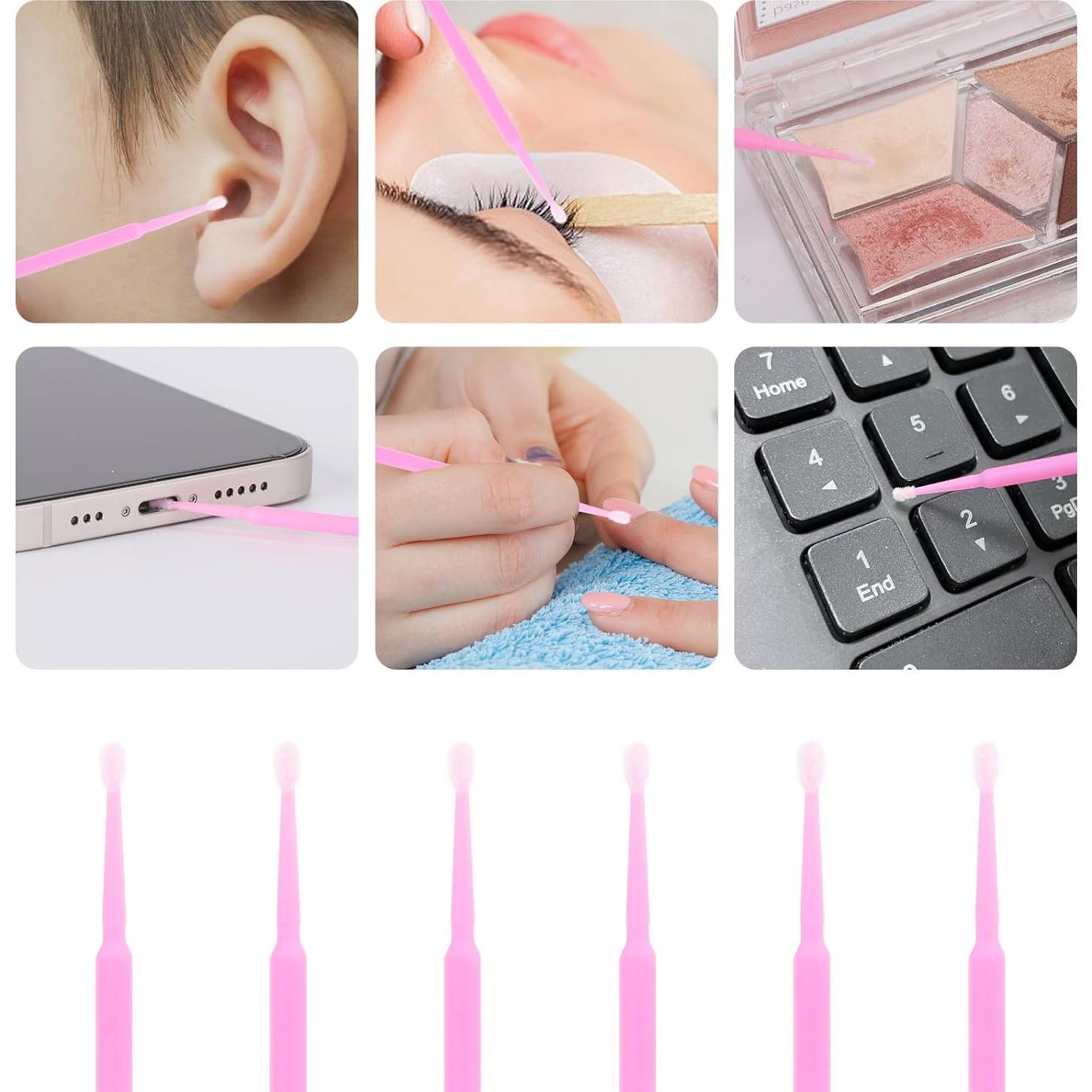 Tbestmax 1200 Pcs Micro Cepillos Aplicadores Desechables Rosa