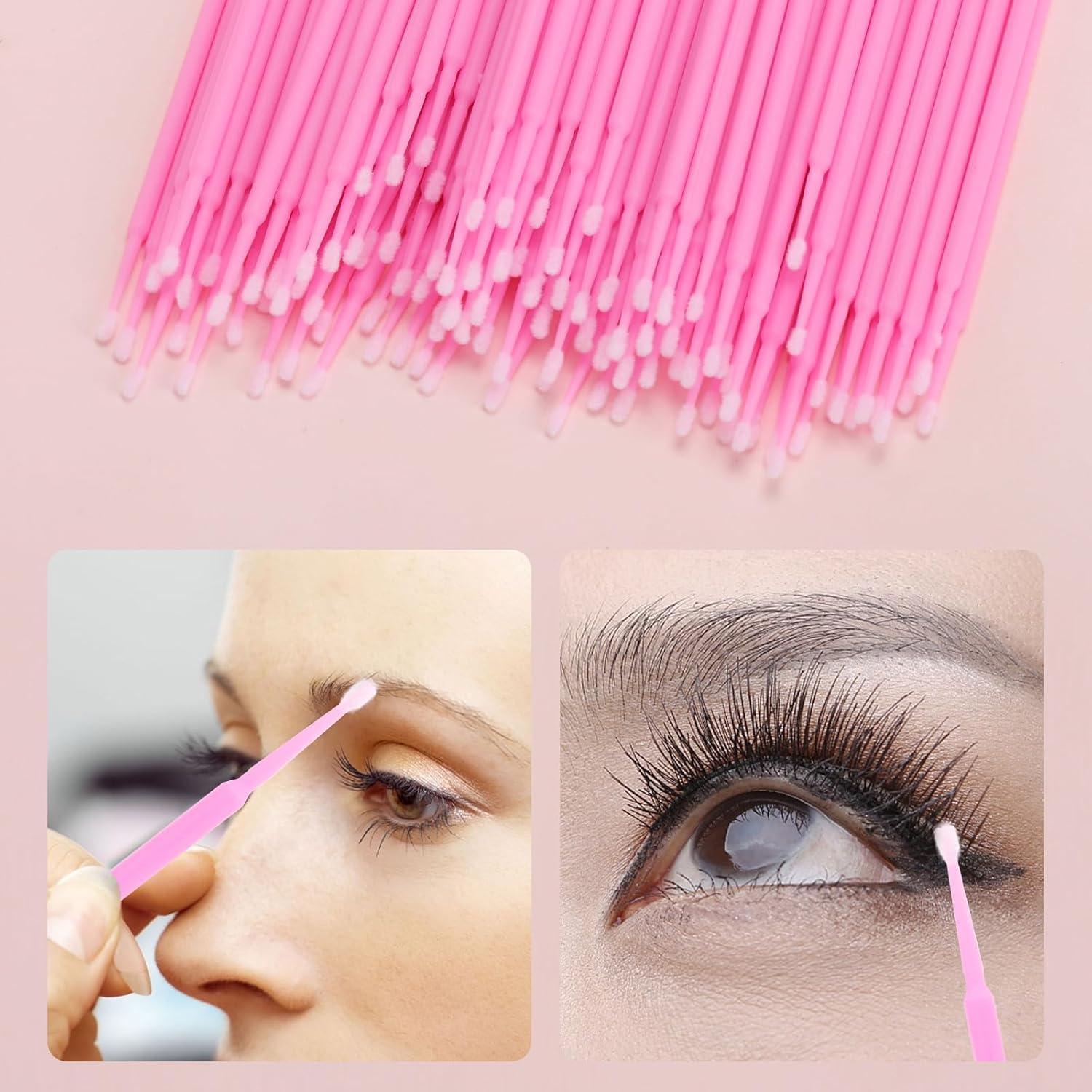 Tbestmax 1200 Pcs Micro Cepillos Aplicadores Desechables Rosa