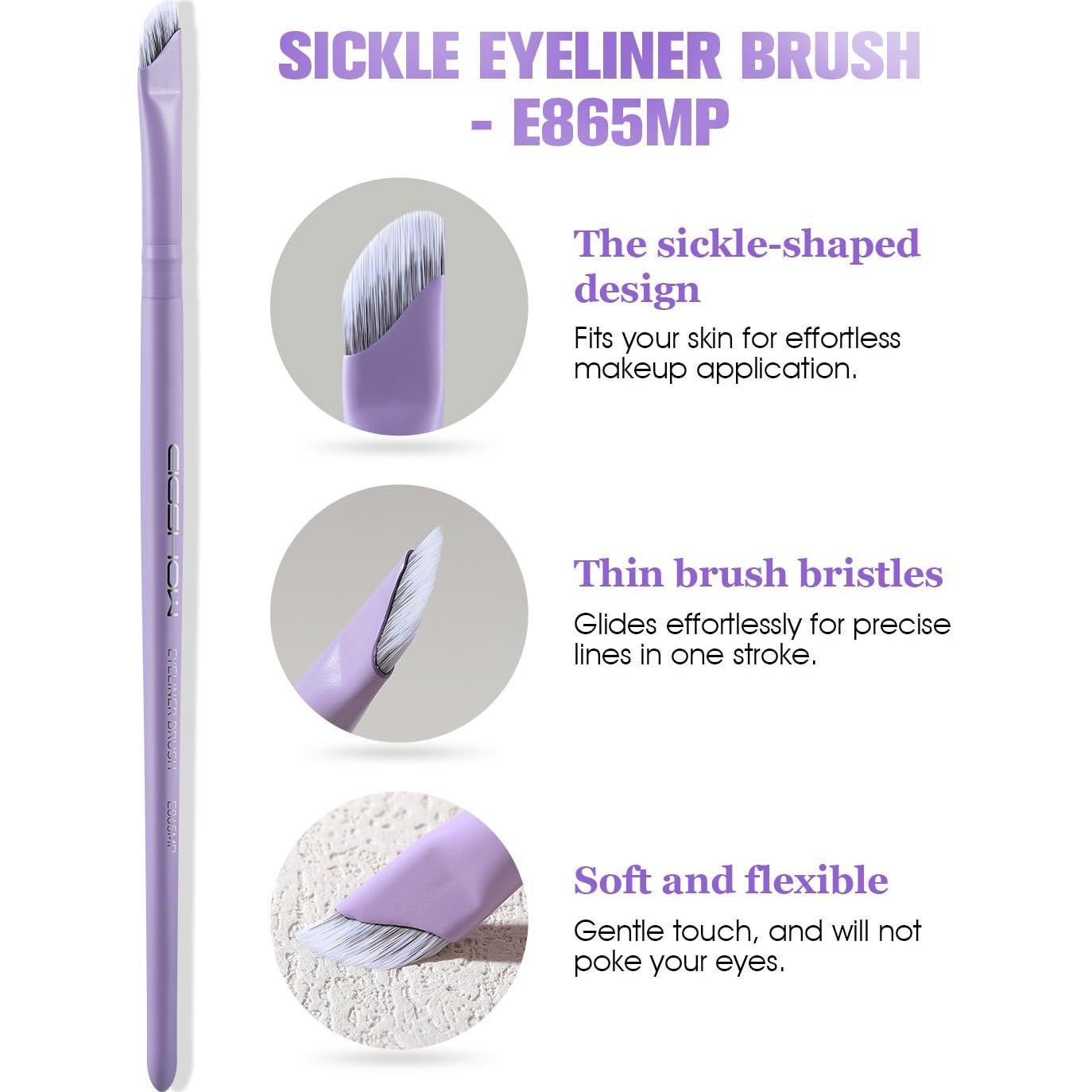 Brocha de Eyeliner Angulada EIGSHOW con Iones de Plata 15.24cm