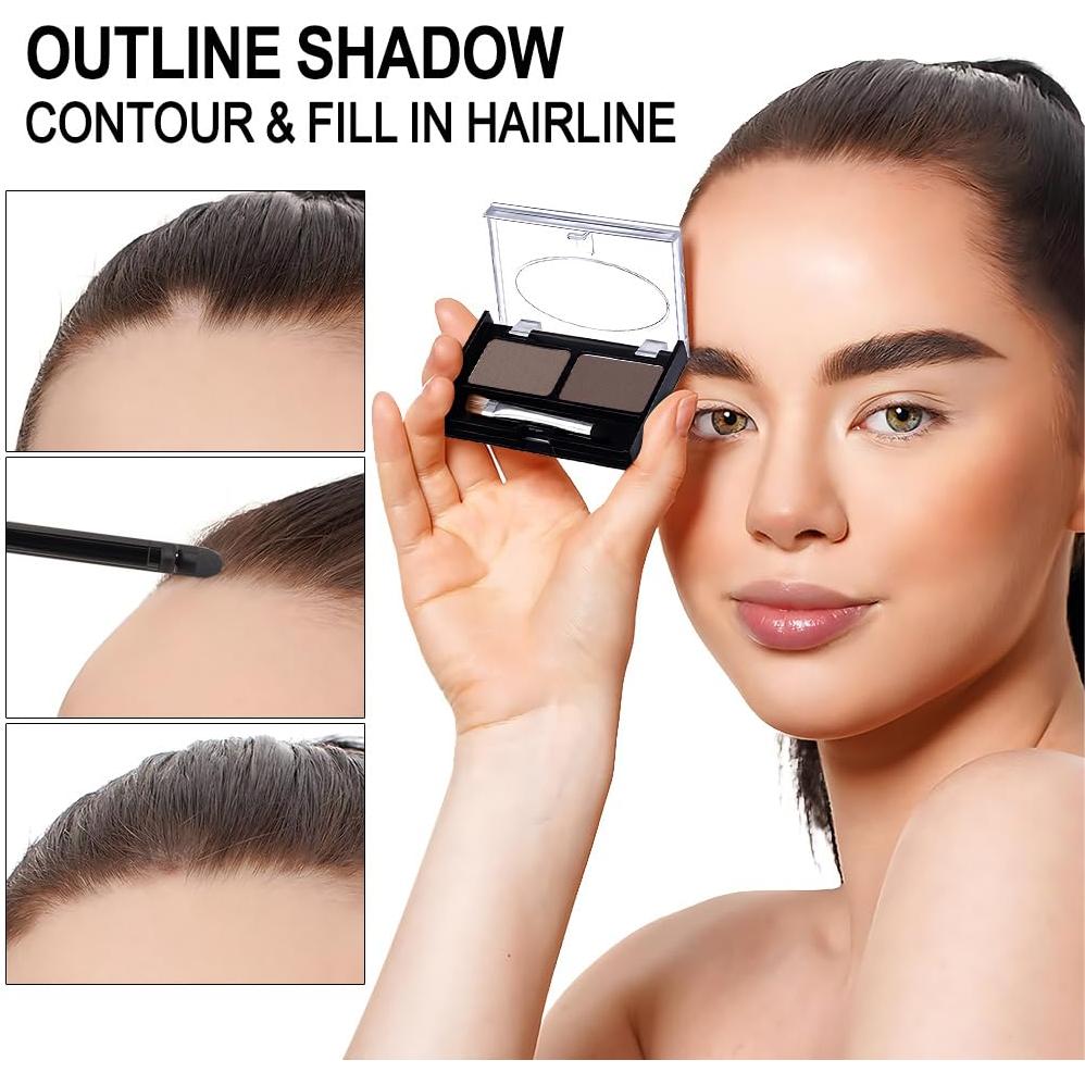 Kit de Polvo para Cejas CAKAILA Marrón Medio - 2 Tonos