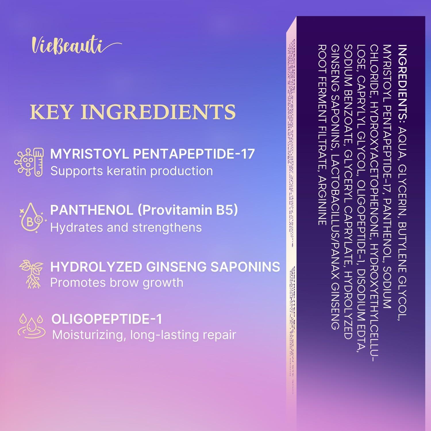 Suero de Crecimiento de Cejas VieBeauti 3mL - Fórmula Natural