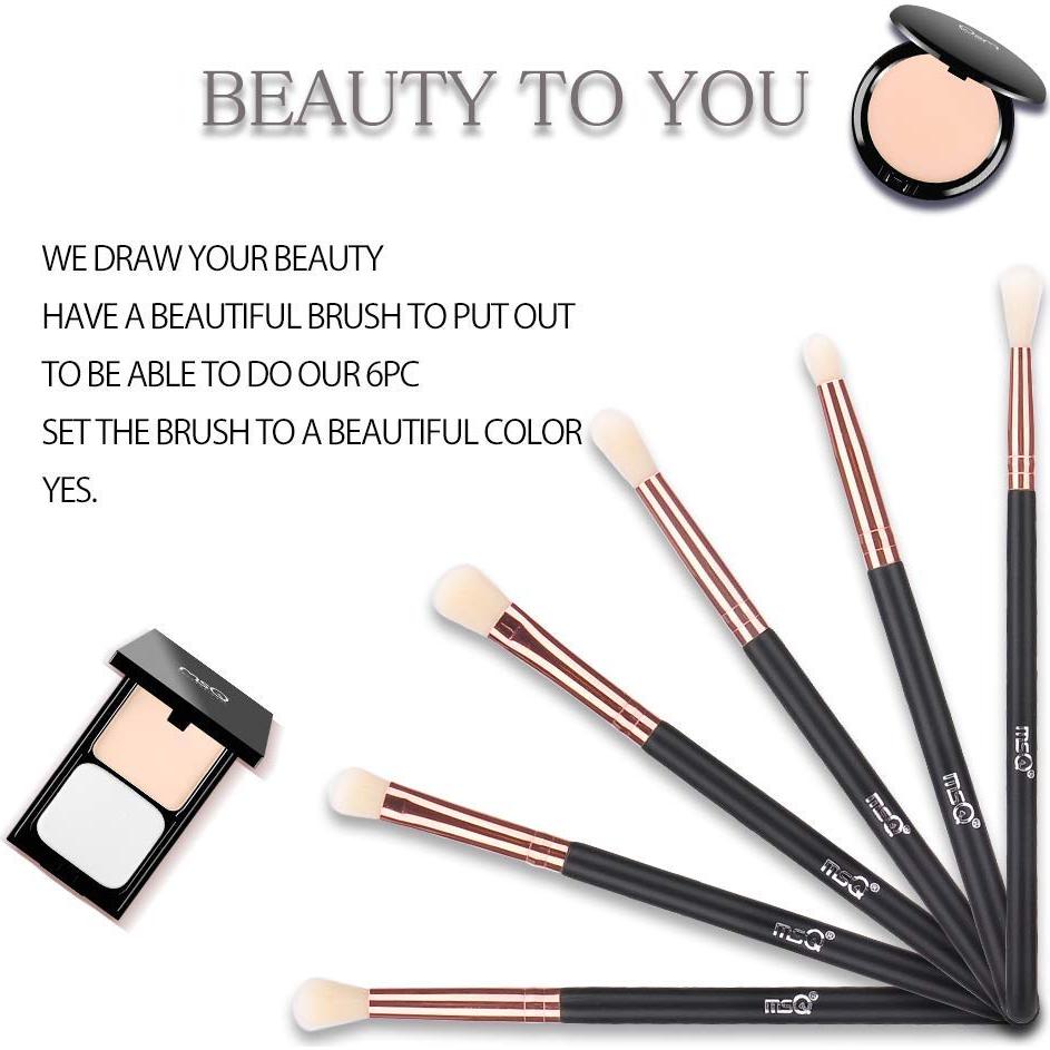 Juego de Brochas para Ojos MSQ Rosa Dorado 6 Piezas